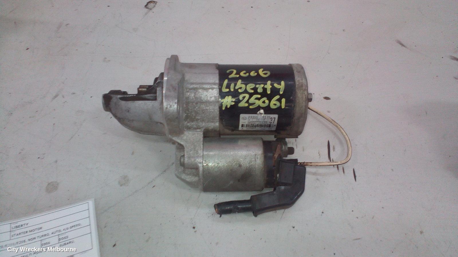 SUBARU LIBERTY STARTER, PETROL, EJ22/EJ20/EJ25, NON TURBO, AUTO, 4/6 SPEED, SERIES 1-5TH GEN, 12/1989 - 11/2014
