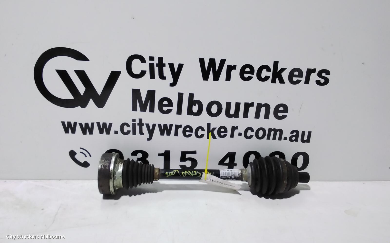 VOLKSWAGEN GOLF LEFT DRIVESHAFT, FRONT, AUTO T/M, DIESEL, 1.9/2.0, GEN 5, 07/2004 - 02/2009