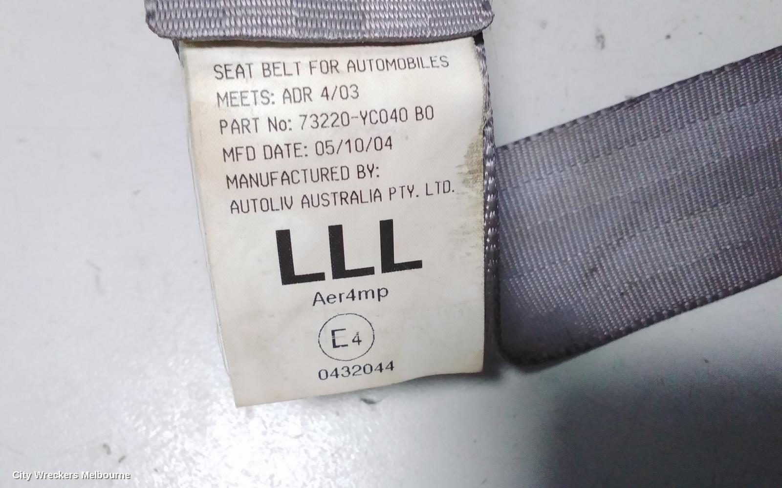 TOYOTA CAMRY SEATBELT/STALK, LH FRONT, SEAT BELT ONLY, BLACK, SK36, 08/2002 - 05/2006