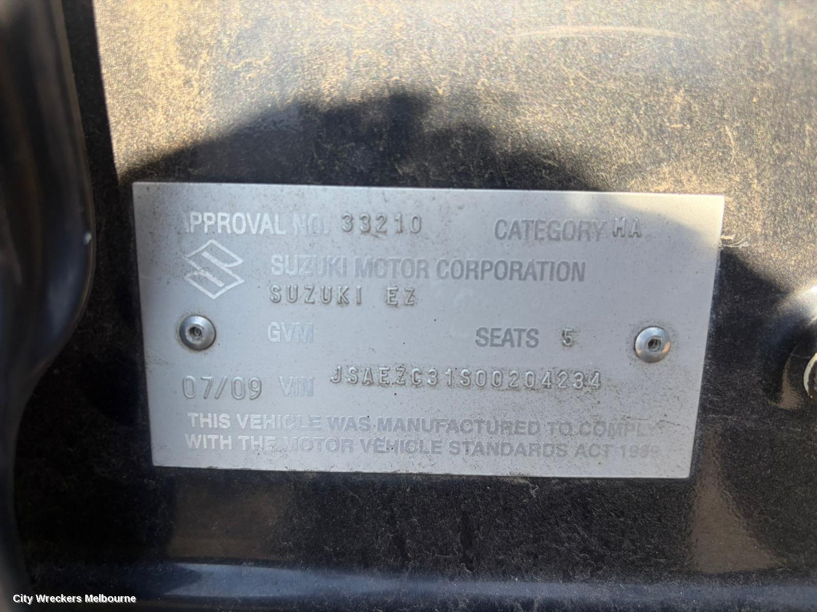 SUZUKI SWIFT BOOTLID/TAILGATE, TAILGATE, RS415/RS416, SPOILERED TYPE, 09/2004 - 02/2011