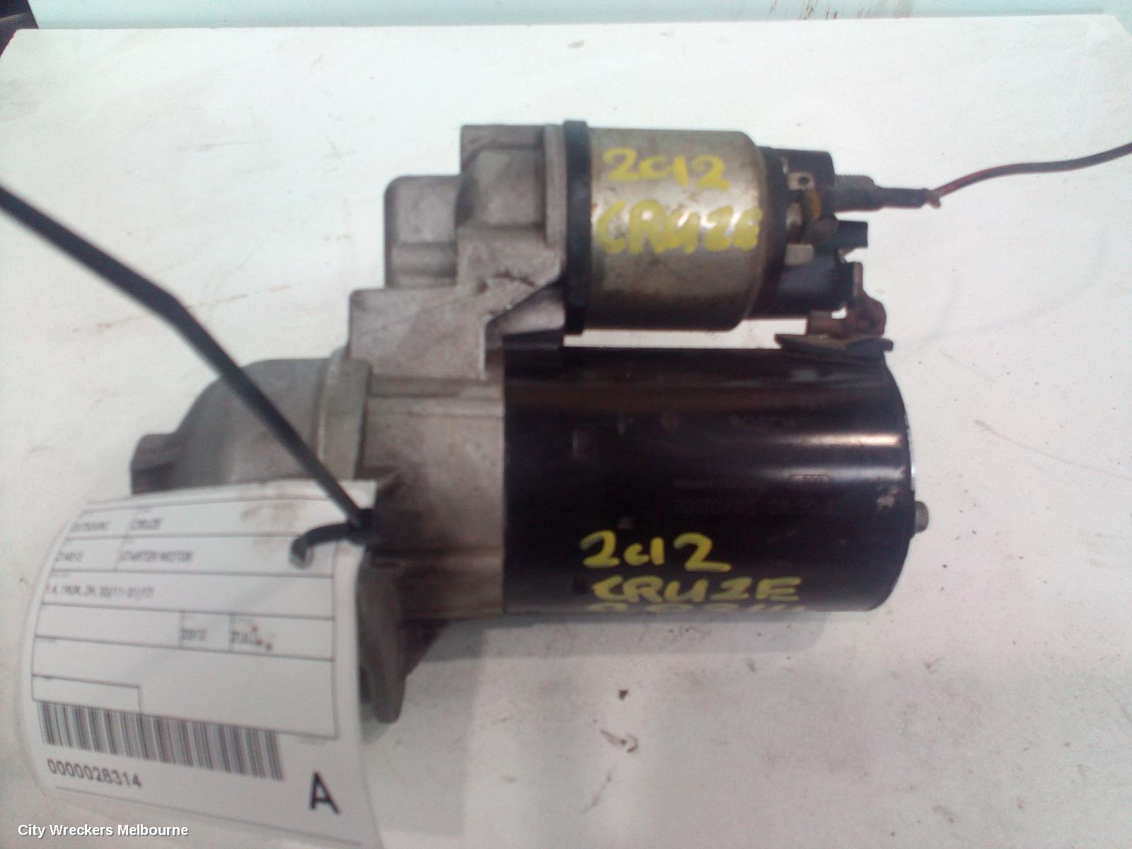 HOLDEN CRUZE STARTER, 1.4, 19UN, JH, 03/2011 - 01/2017