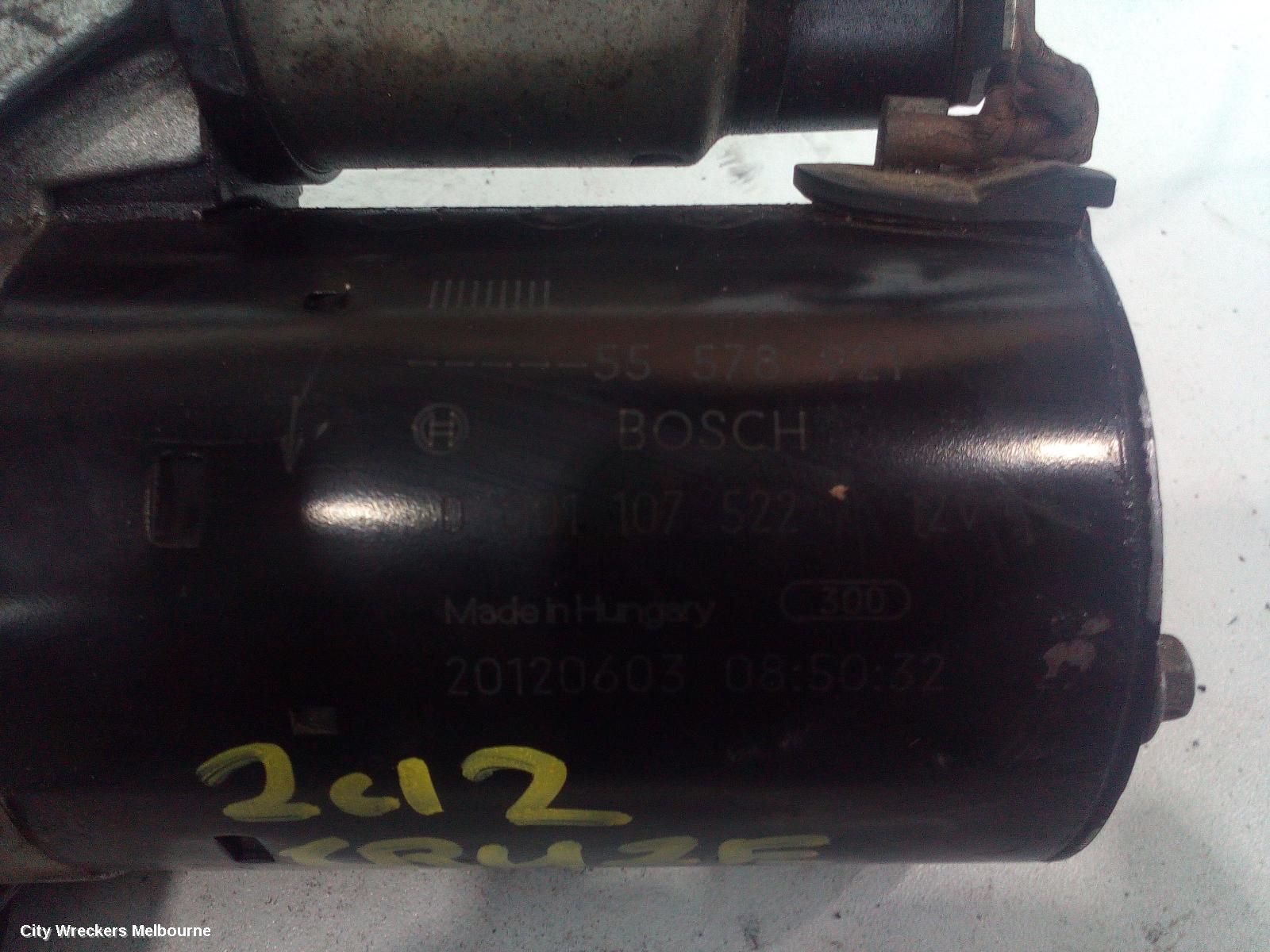 HOLDEN CRUZE STARTER, 1.4, 19UN, JH, 03/2011 - 01/2017