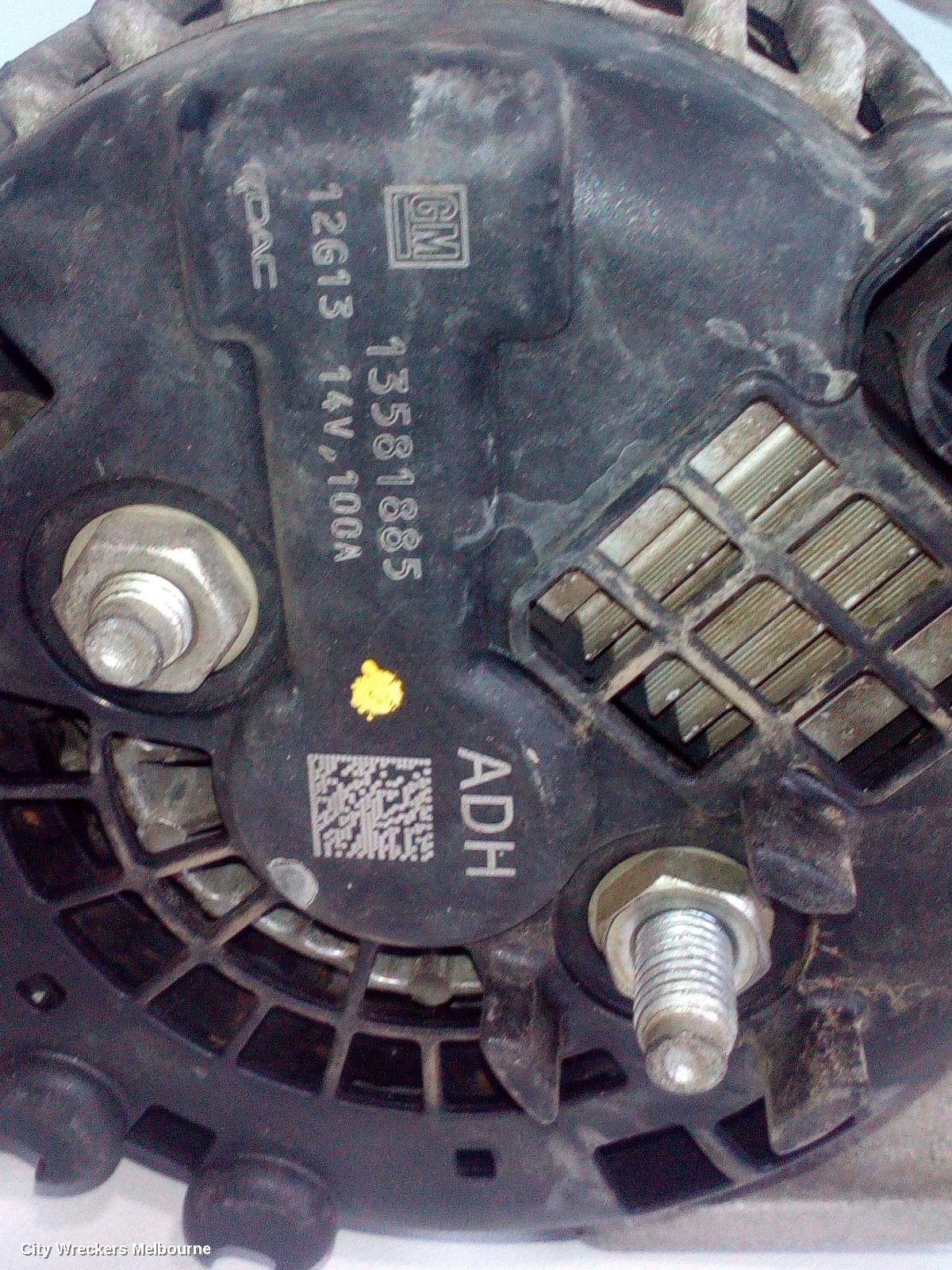 HOLDEN CRUZE ALTERNATOR, PETROL, 1.4, 19UN, TURBO, JH (8TH VIN IS 8), 03/2011 - 01/2017