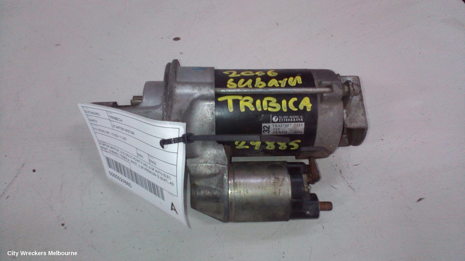SUBARU TRIBECA STARTER, 3.0, EZ30, B9, 10/2006 - 11/2007
