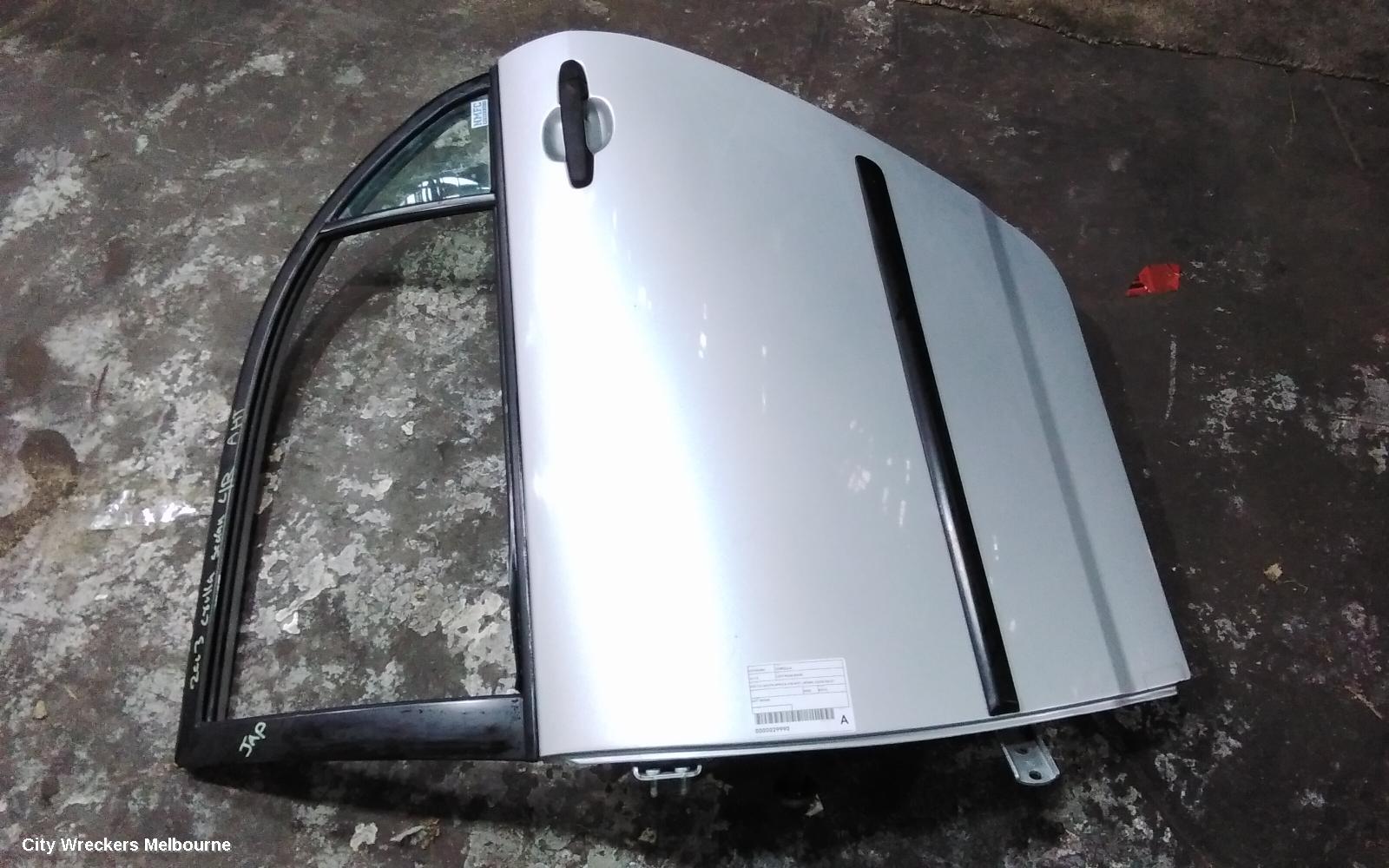 TOYOTA COROLLA LEFT REAR DOOR/SLIDING, ZZE122 (SOUTH AFRICA-VIN AHT), SEDAN, 03/2003 - 06/2007