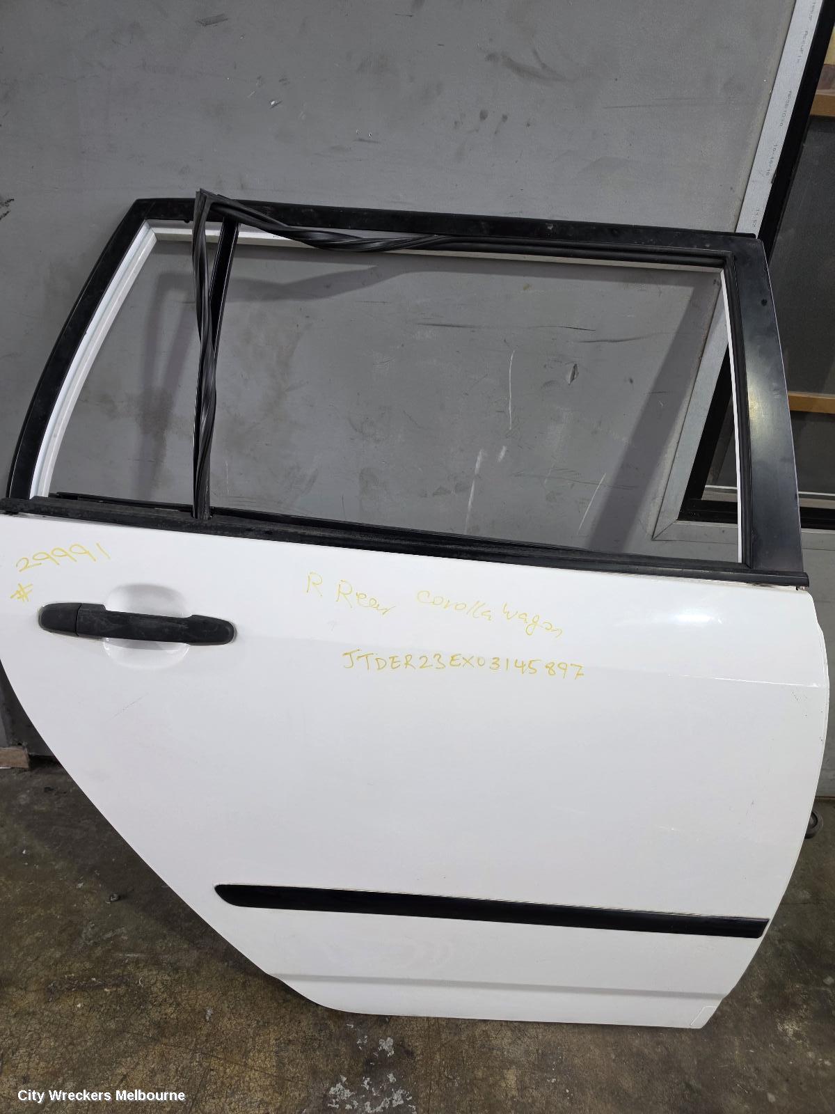 TOYOTA COROLLA RIGHT REAR DOOR, ZZE122, WAGON, 12/2001 - 03/2007