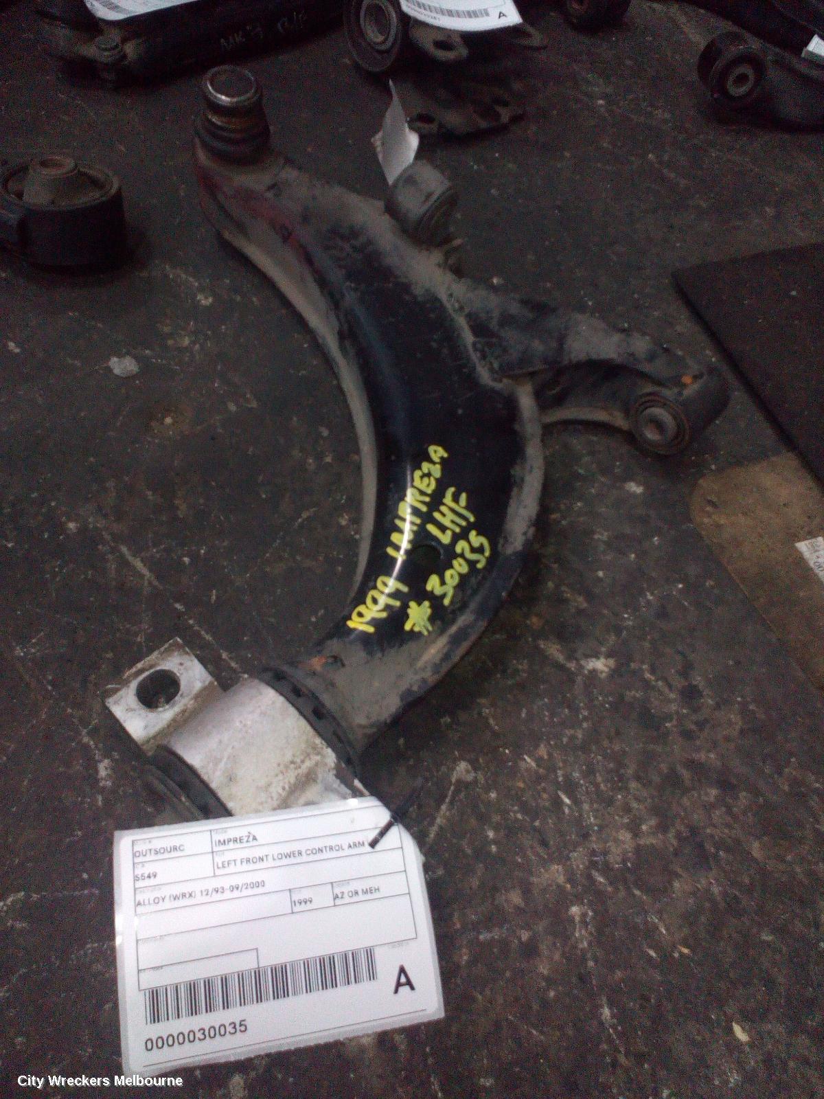SUBARU IMPREZA LEFT FRONT LOWER CONTROL ARM, STEEL 04/1993 - 09/2000