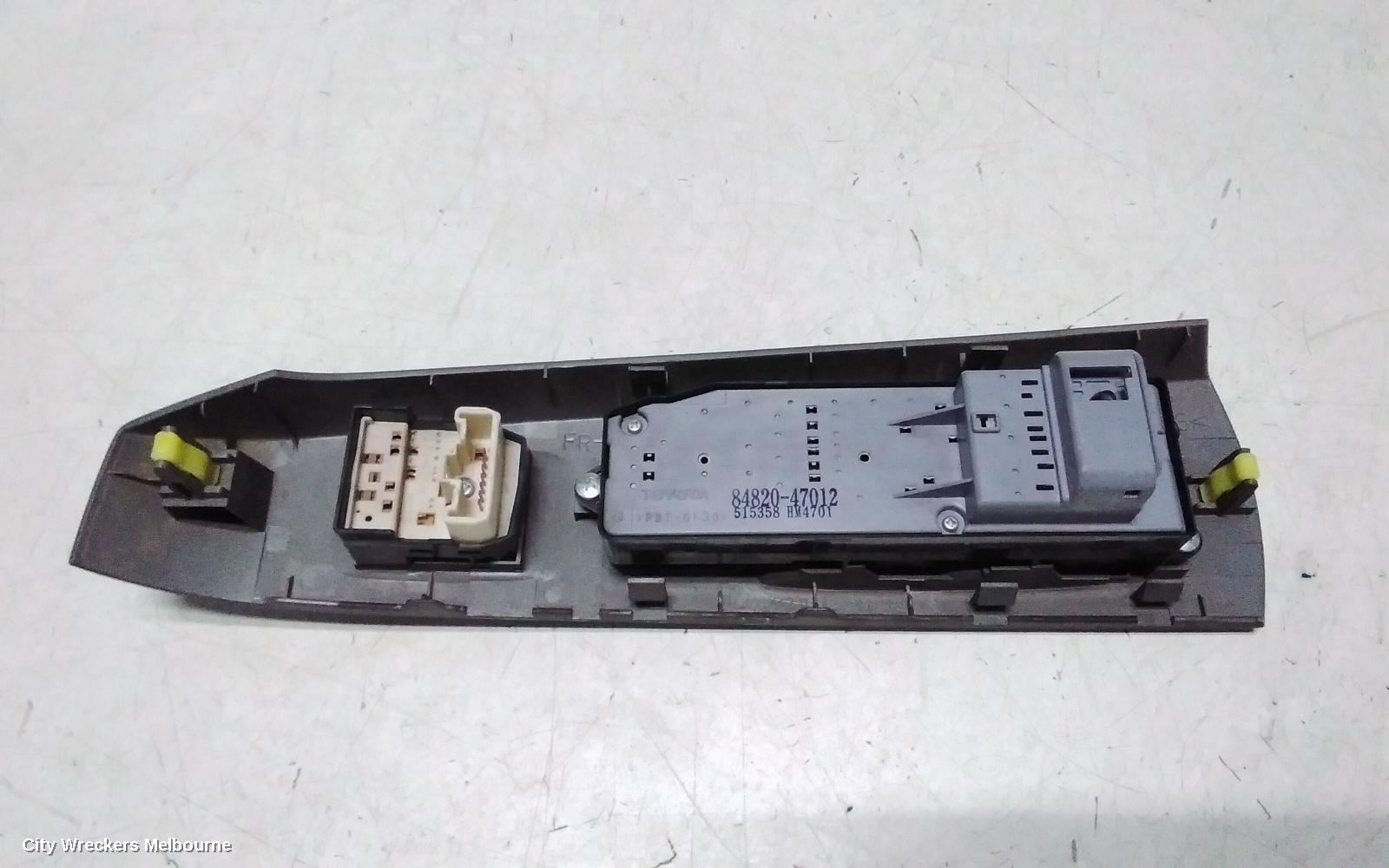 TOYOTA PRIUS PWR DR WIND SWITCH, NHW20R, RH FRONT (MASTER SWITCH), 10/2003 - 05/2009