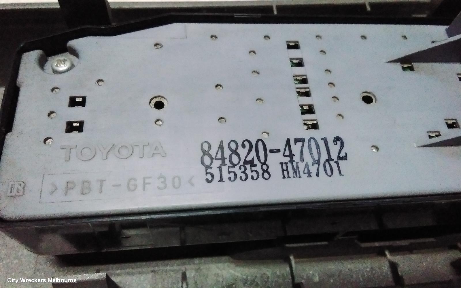 TOYOTA PRIUS PWR DR WIND SWITCH, NHW20R, RH FRONT (MASTER SWITCH), 10/2003 - 05/2009