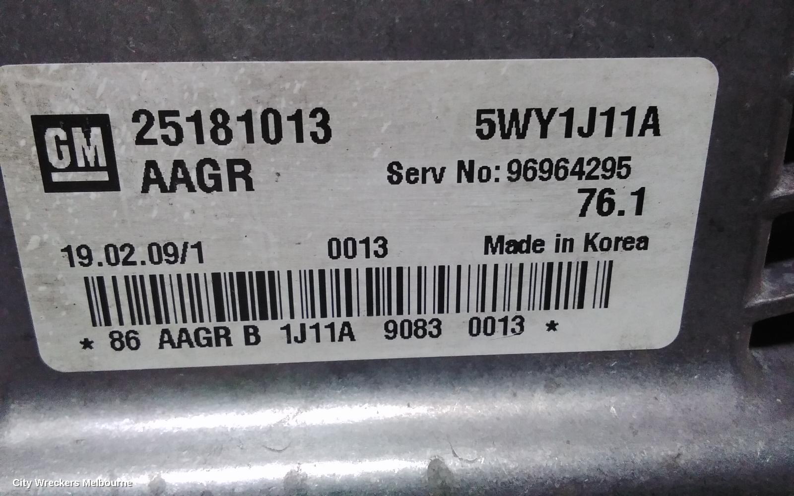 HOLDEN CRUZE ECU, ENGINE ECU, 1.8, PETROL, MANUAL T/M, ECU ONLY, JG, 03/2009 - 02/2011