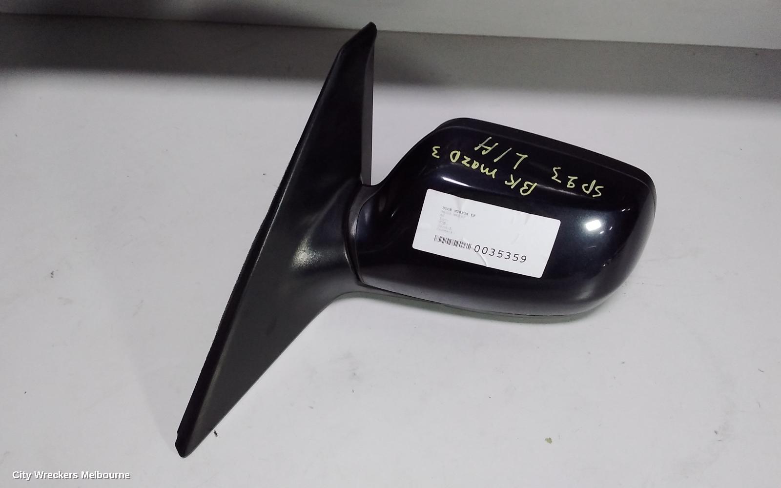MAZDA 3 LEFT DOOR MIRROR, BK, MANUAL, SEDAN, 01/2004 - 04/2009