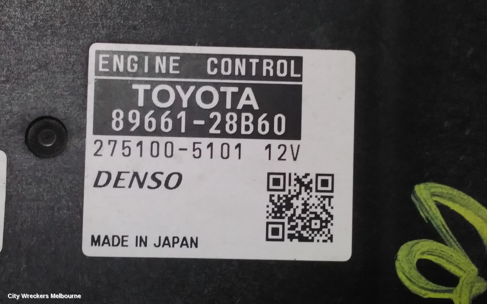 TOYOTA TARAGO ECU, ENGINE ECU, 2.4, 2AZ-FE, P/N 89661-28B60, ECU ONLY, ACR50R, 03/2006 - 06/2020
