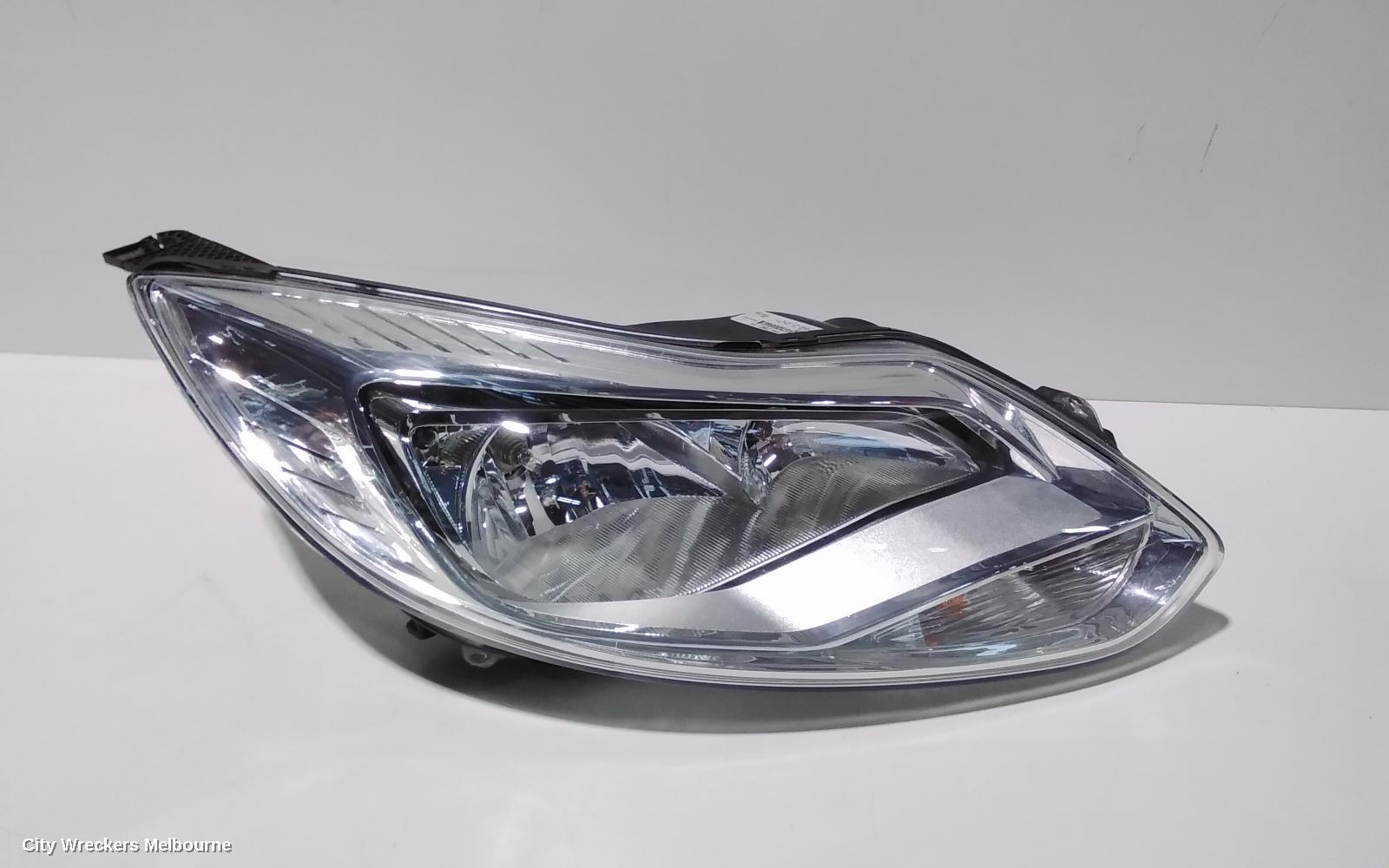FORD FOCUS RIGHT HEADLAMP, LW, AMBIENTE/TREND, HALOGEN TYPE, CHROME INSERT, 08/2012 - 08/2015