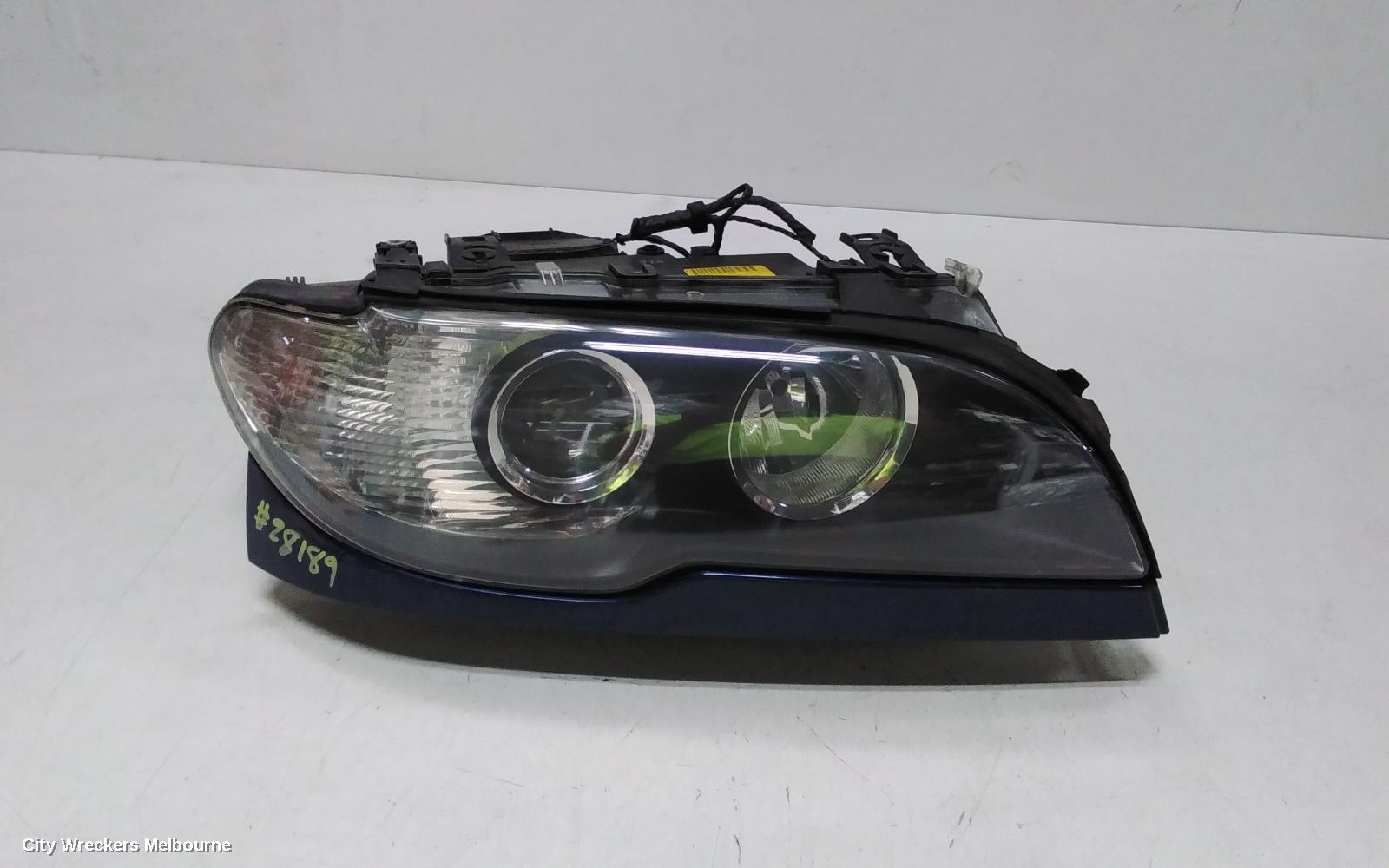 BMW 3 SERIES RIGHT HEADLAMP, E46, CPE/CAB, STANDARD, CLEAR FLASHER, 03/2003 - 07/2006