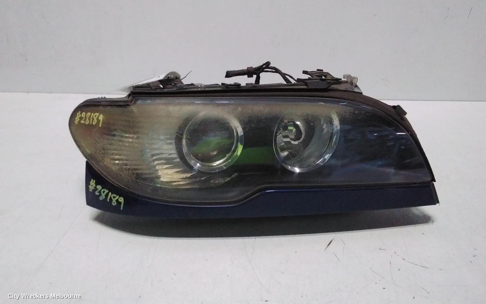 BMW 3 SERIES RIGHT HEADLAMP, E46, CPE/CAB, STANDARD, CLEAR FLASHER, 03/2003 - 07/2006