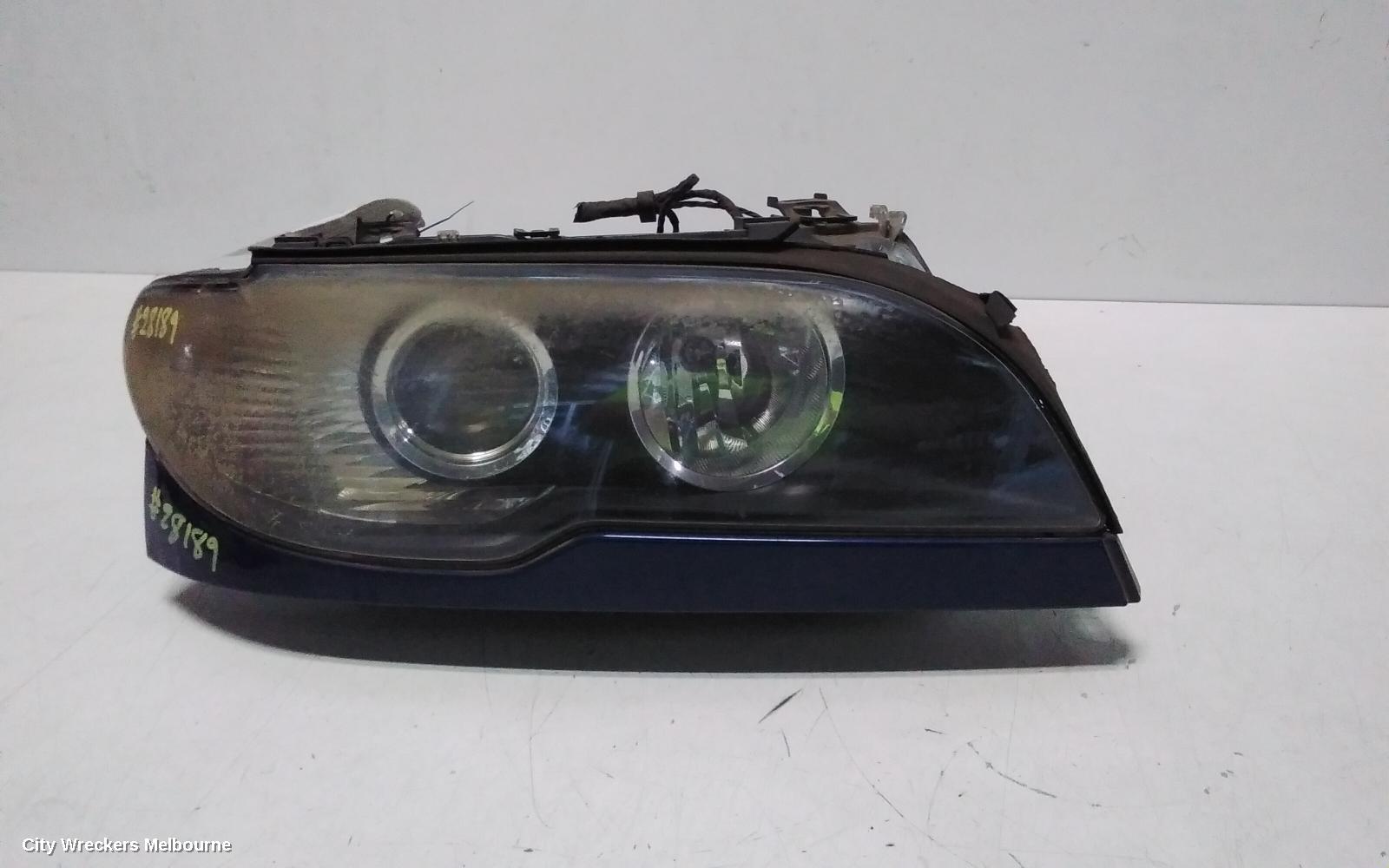 BMW 3 SERIES RIGHT HEADLAMP, E46, CPE/CAB, STANDARD, CLEAR FLASHER, 03/2003 - 07/2006