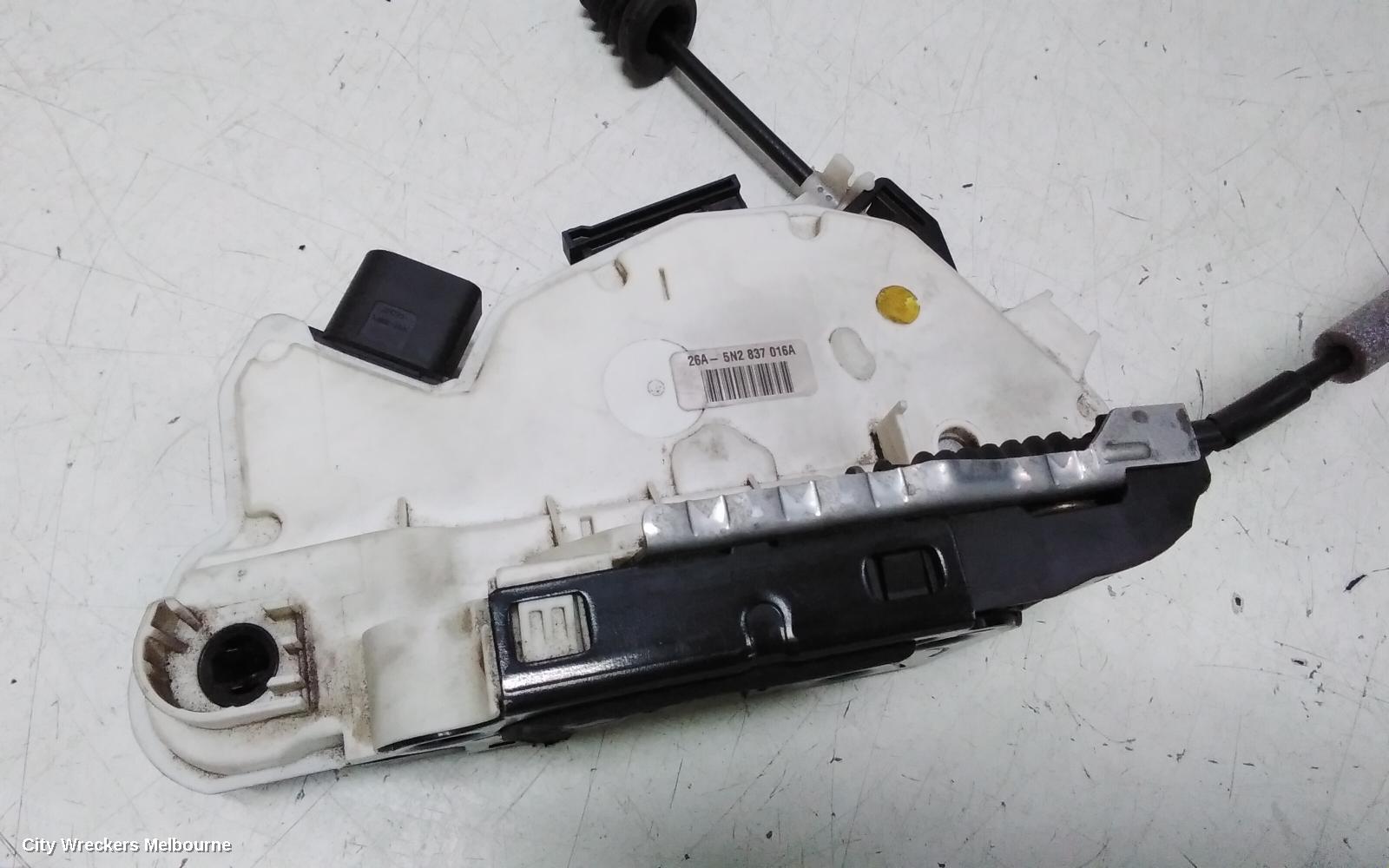 VOLKSWAGEN TIGUAN DOOR/BOOT/GATE LOCK, RIGHT FRONT DOOR LOCK, 5N, P/N 5N2837016A, 01/2009 - 03/2010