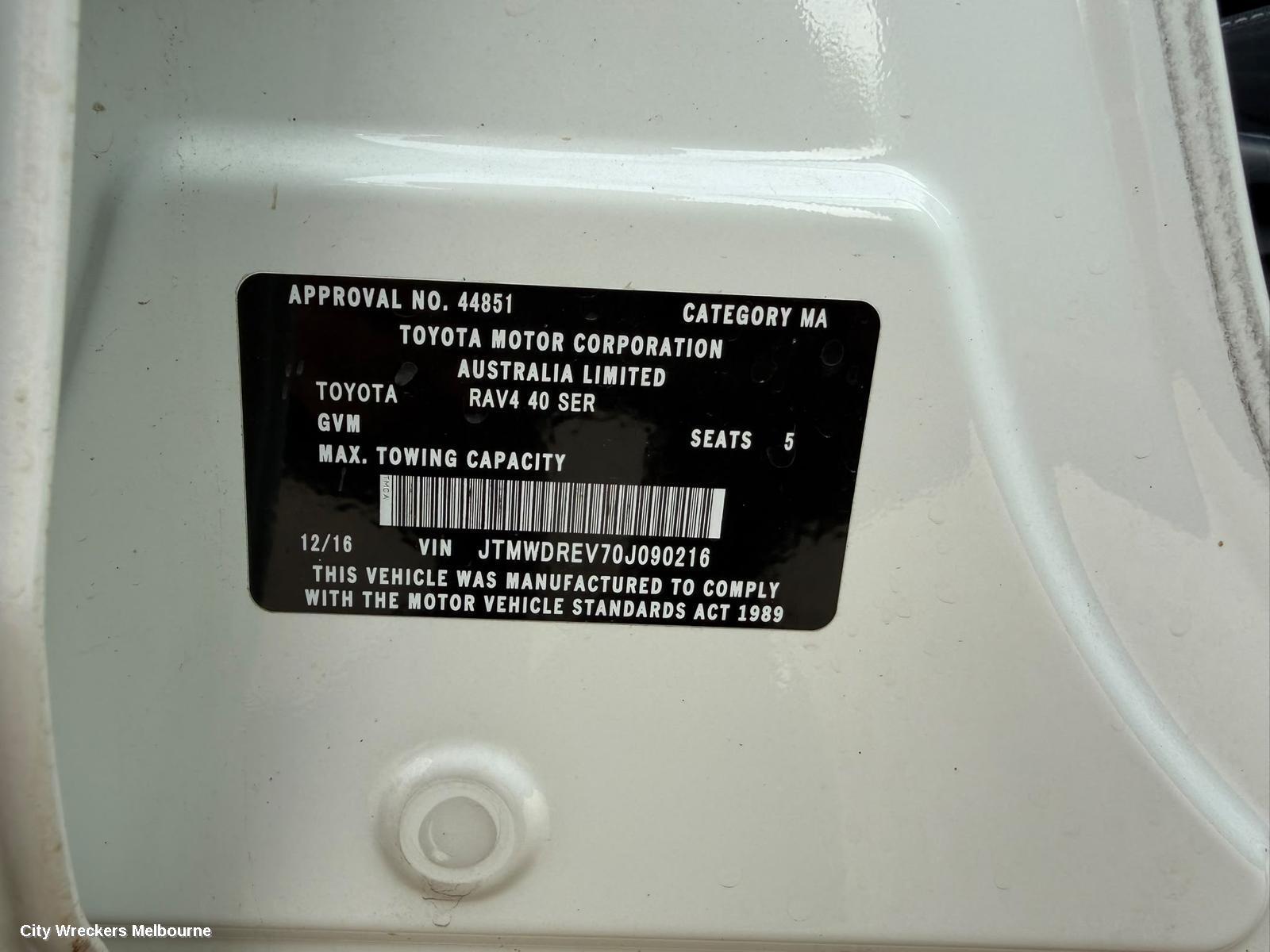 TOYOTA RAV4 BOOTLID/TAILGATE, TAILGATE, NON POWER TYPE, 	ASA44R/ZSA42R, 10/2015 - 12/2018