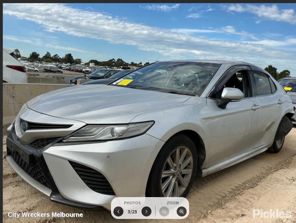 TOYOTA CAMRY LEFT DOOR MIRROR, XV70, W/ POWER FOLD, BLIND SPOT TYPE, NON CAMERA TYPE, COLOUR CODED, 09/2017 - 01/2021