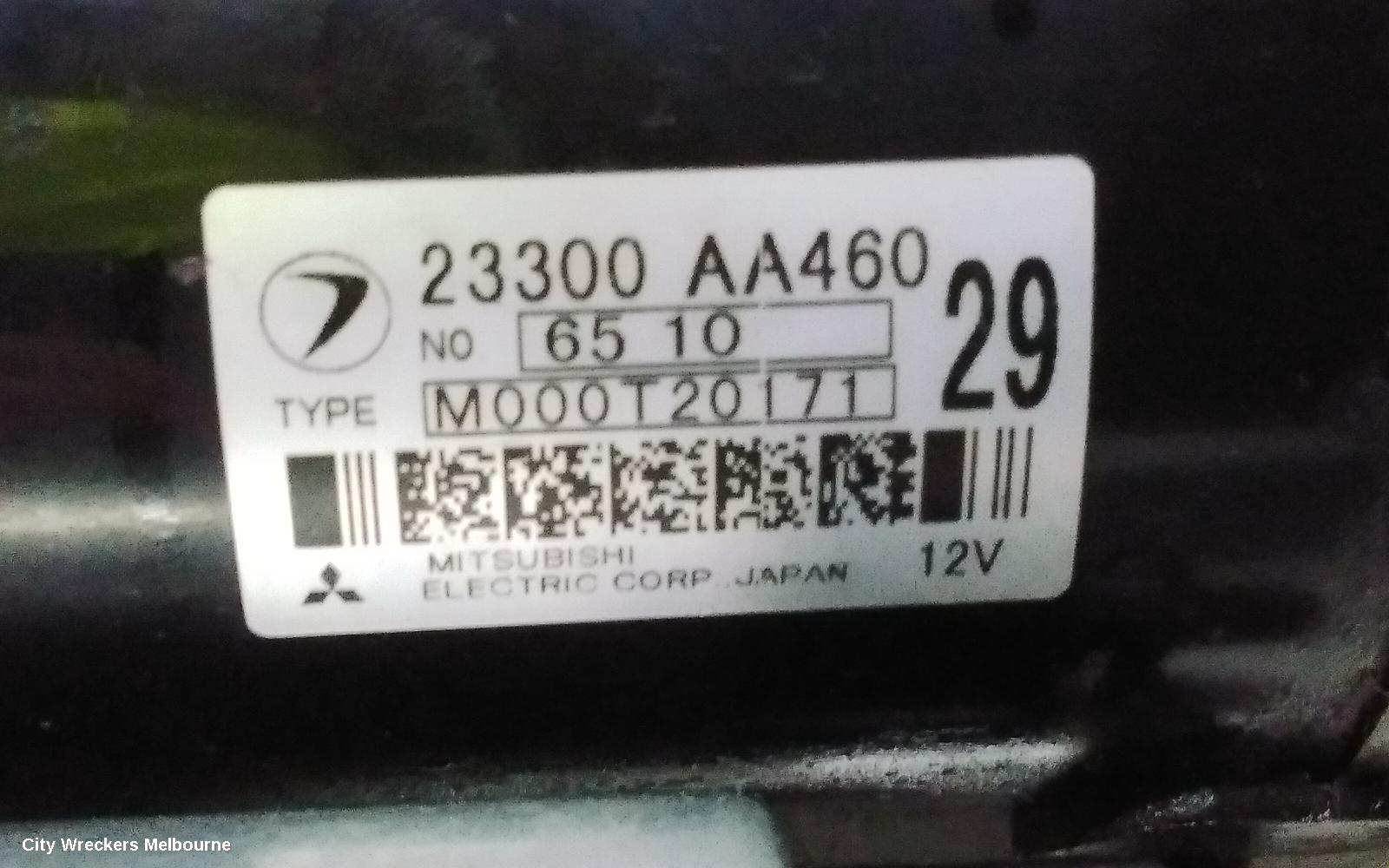 SUBARU OUTBACK STARTER, PETROL, EJ25, NON TURBO, AUTO, 4/6 SPEED, 2ND-5TH GEN, 09/1996 - 09/2012