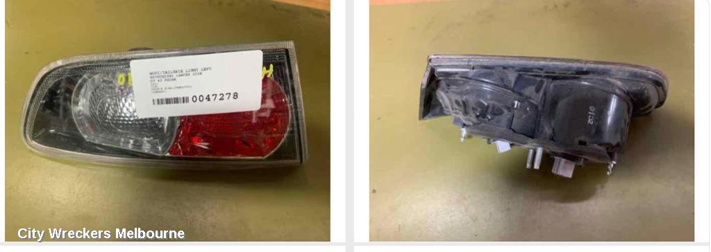 MITSUBISHI LANCER REAR GARNISH, BOOTLID LAMP (LH SIDE), CJ-CF, SEDAN, BLACK INSERT TYPE, 07/2007 - 12/2017