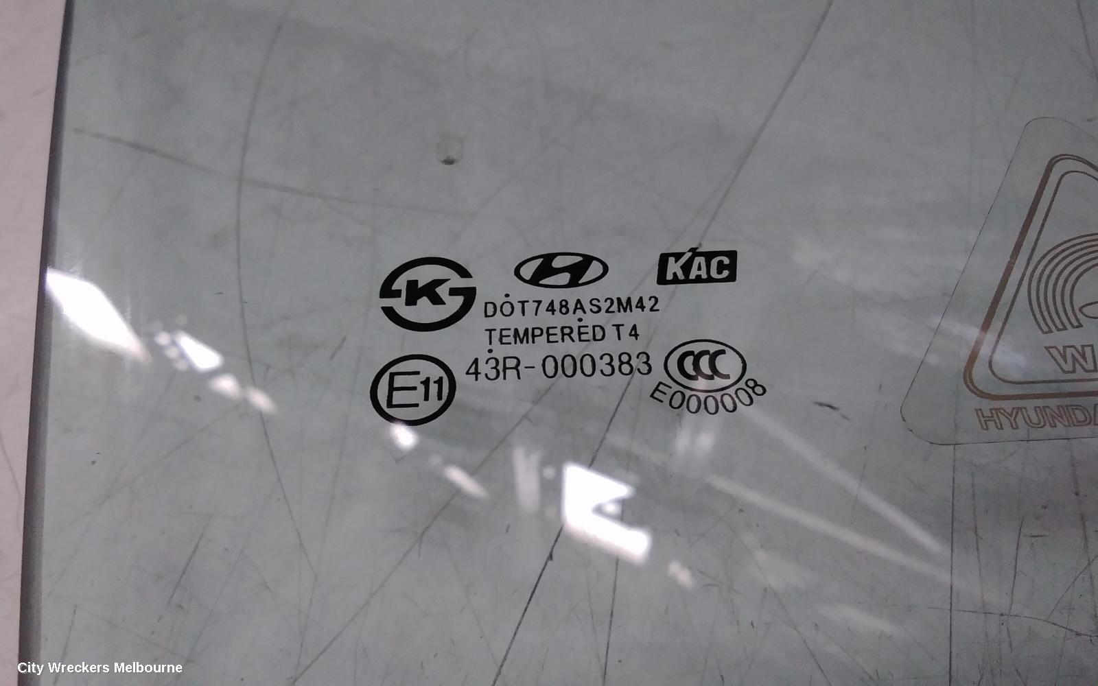 HYUNDAI I30 RIGHT FRONT DOOR WINDOW, GD, 5DR HATCH, 05/2012 - 02/2017