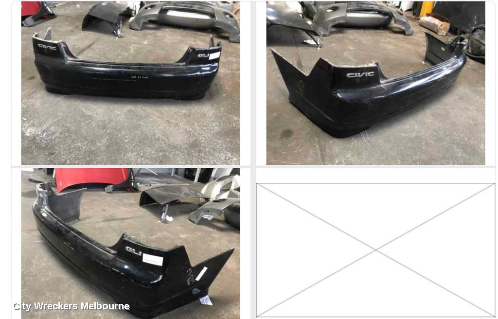 HONDA CIVIC REAR BUMPER, 7TH GEN, SEDAN, 11/2000 - 01/2004