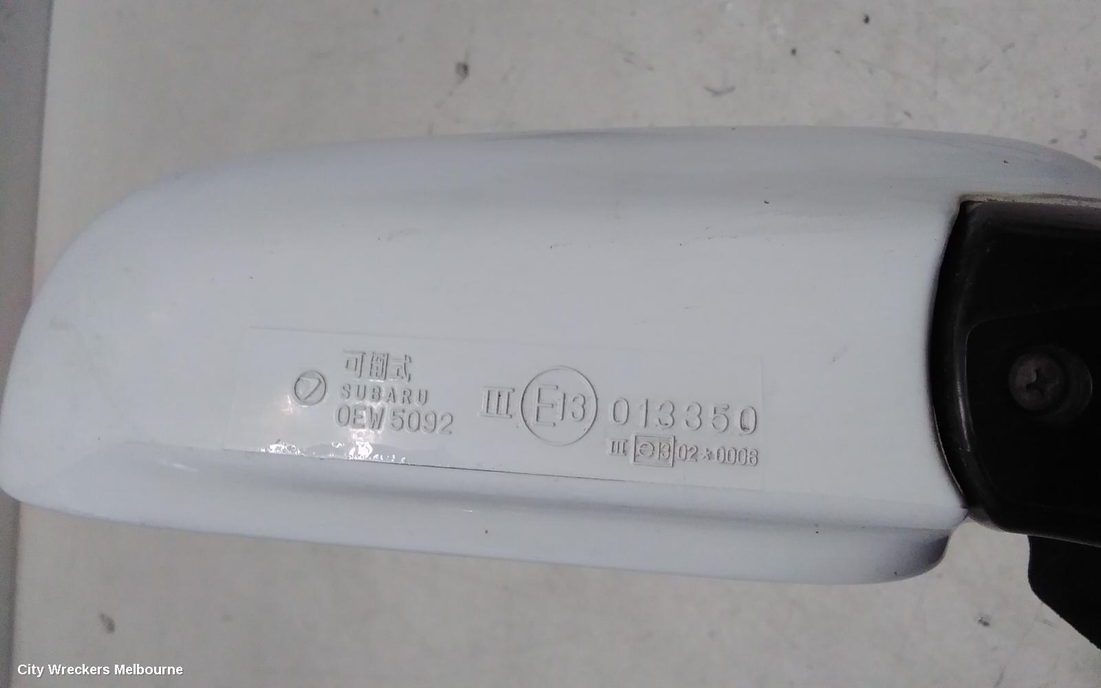 SUBARU LIBERTY RIGHT DOOR MIRROR, 3RD GEN, COLOUR CODED (OEW 5092), 10/1998 - 06/2002