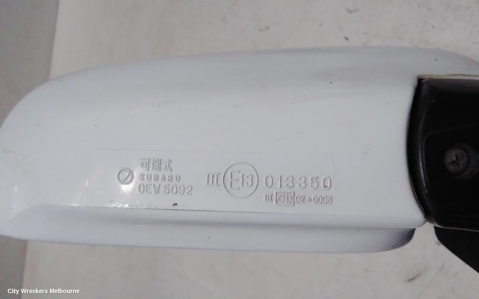 SUBARU LIBERTY RIGHT DOOR MIRROR, 3RD GEN, COLOUR CODED (OEW 5092), 10/1998 - 06/2002