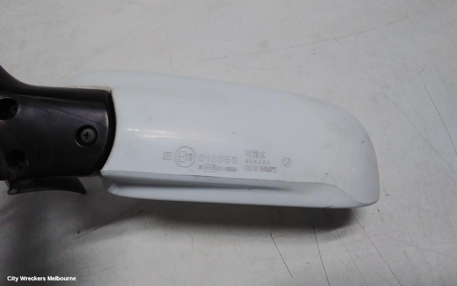 SUBARU LIBERTY LEFT DOOR MIRROR, 3RD GEN, COLOUR CODED, OEW 5092, 10/1998 - 06/2002