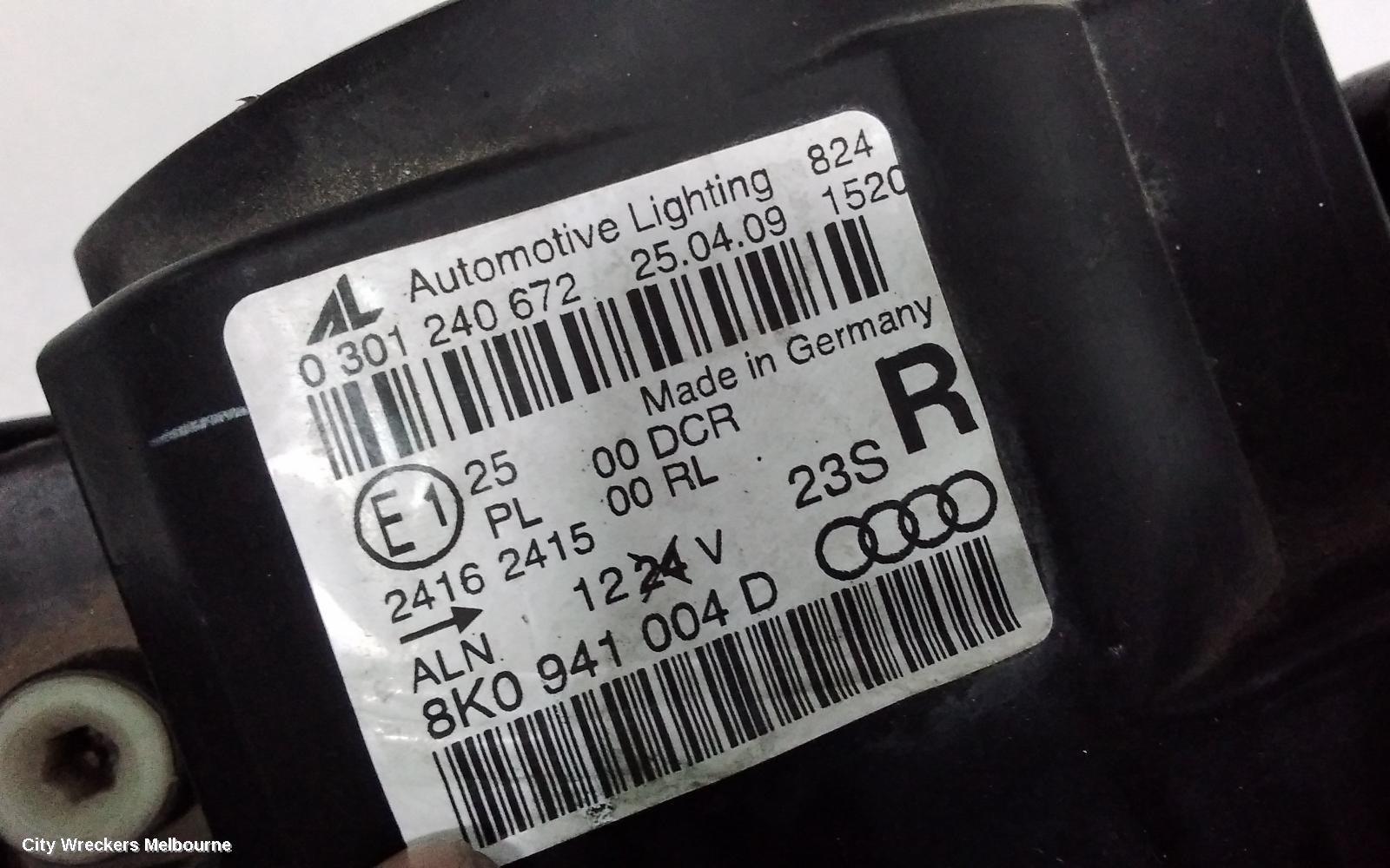 AUDI A4 RIGHT HEADLAMP, B8 8K, XENON-ADAPTIVE TYPE, 02/2008 - 06/2012