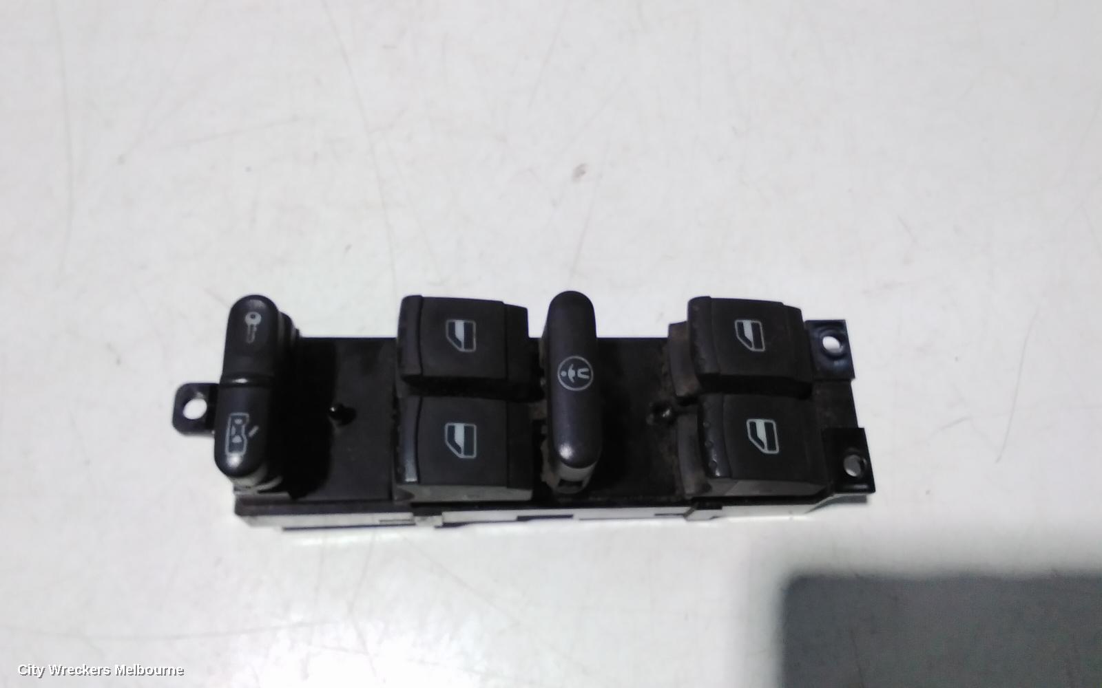 VOLKSWAGEN JETTA PWR DR WIND SWITCH, RH FRONT (MASTER SWITCH), 4 SWITCHES TYPE, 1KM, 02/2006 - 07/2011