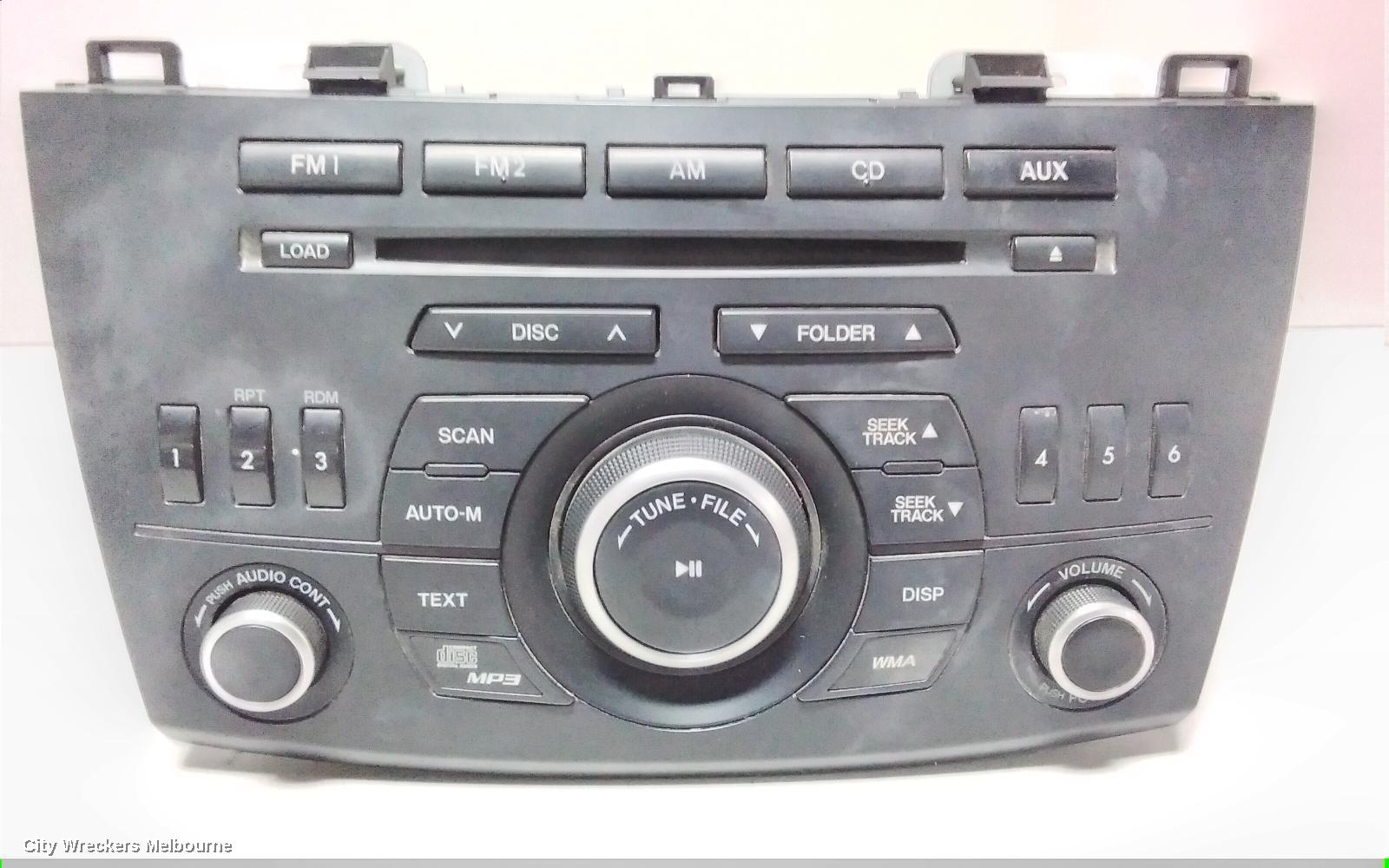 MAZDA 3 RADIO/CD/DVD/SAT/TV, STANDARD CD PLAYER, BL, 04/2009 - 10/2013