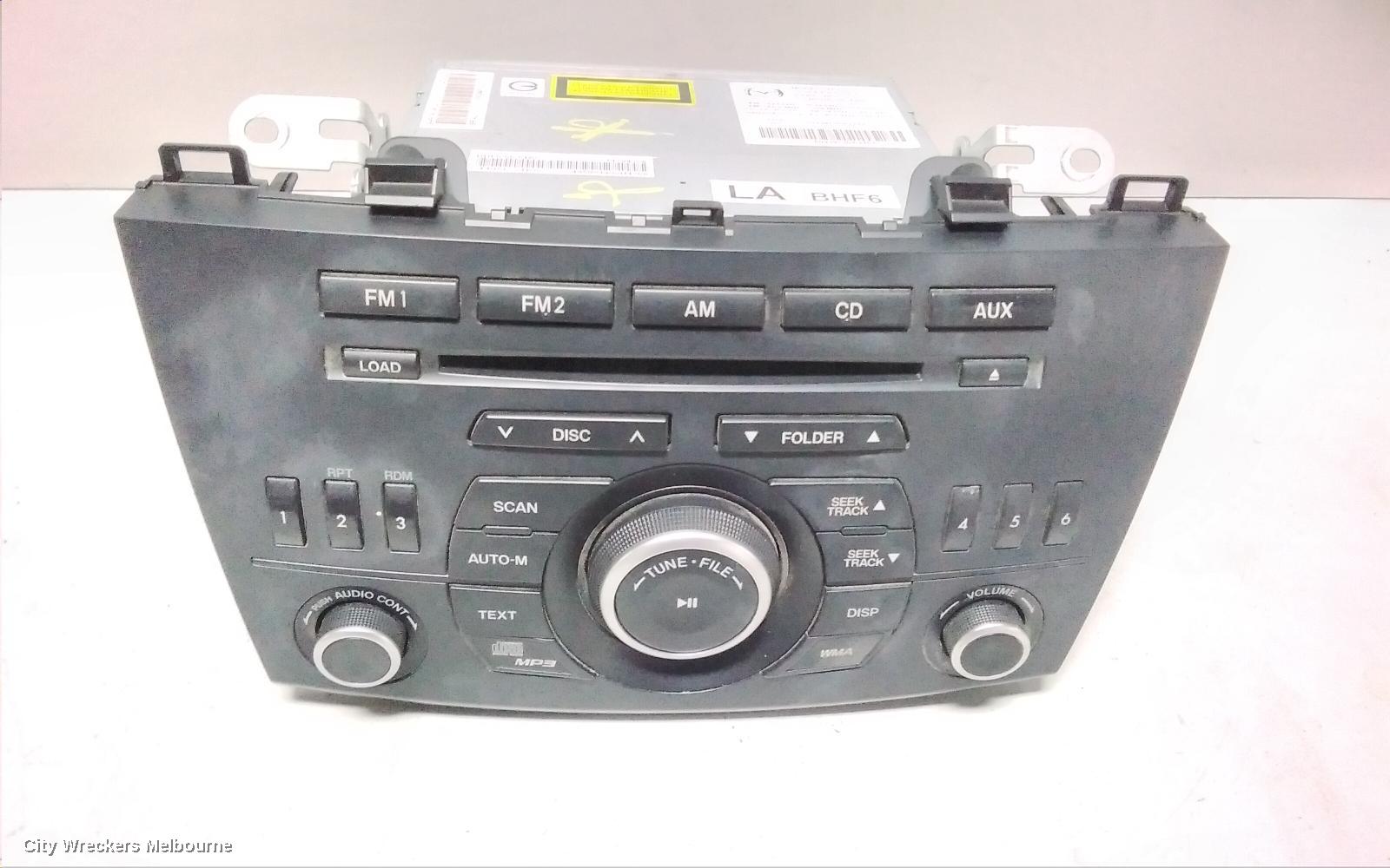 MAZDA 3 RADIO/CD/DVD/SAT/TV, STANDARD CD PLAYER, BL, 04/2009 - 10/2013