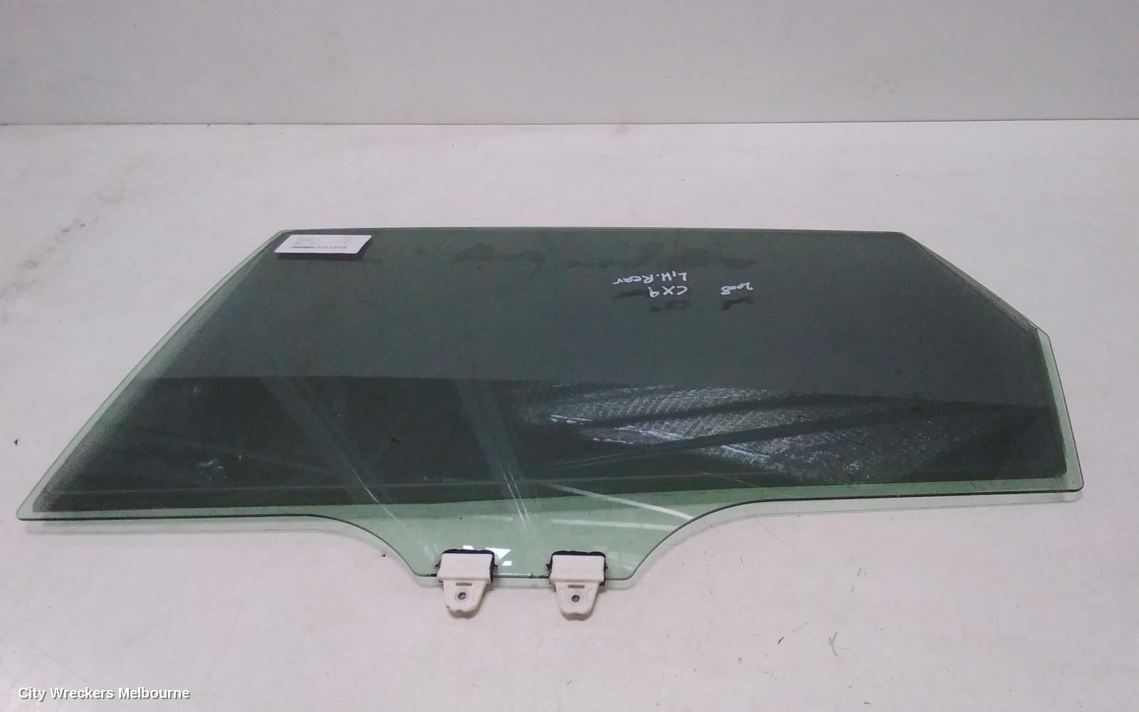 MAZDA CX9 LEFT REAR DOOR WINDOW, TB, 12/2007 - 12/2015