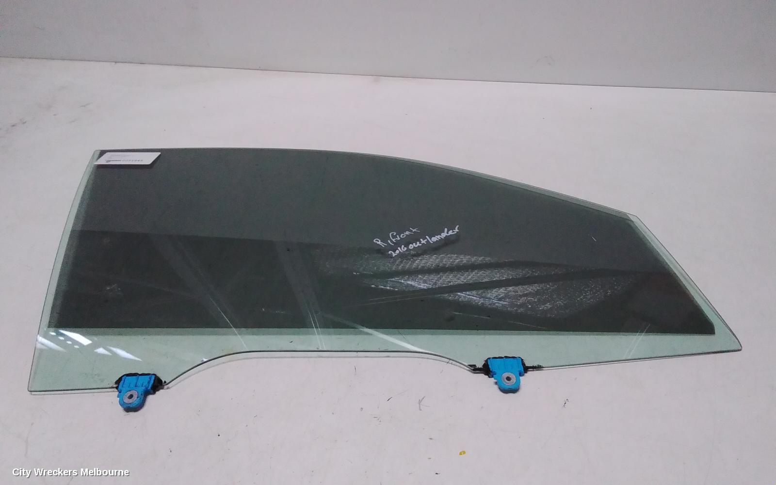 MITSUBISHI OUTLANDER RIGHT FRONT DOOR WINDOW, ZJ-ZL, 10/2012 - 07/2021