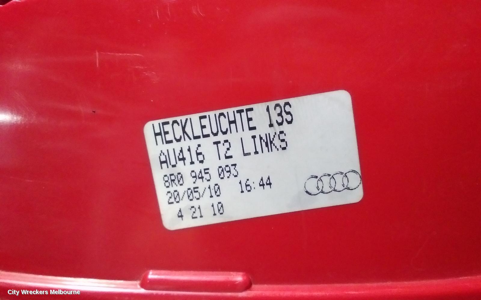 AUDI Q5 LEFT TAILLIGHT, IN TAILGATE, 8R, STANDARD TYPE, 03/2009 - 01/2017