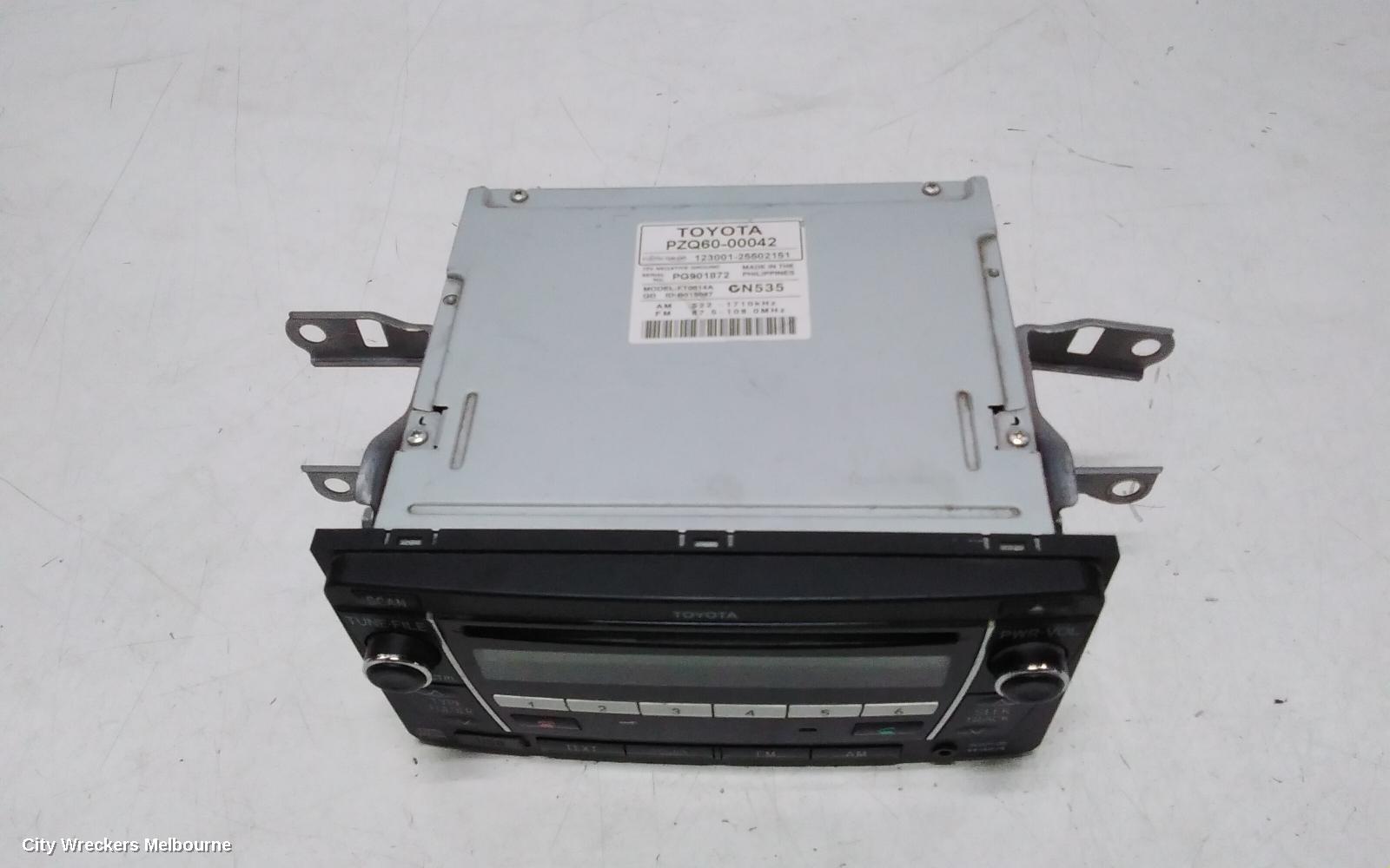 TOYOTA RAV4 RADIO/CD/DVD/SAT/TV, SINGLE DISC CD PLAYER (P/N ON FACE 22816), ACA33, 11/2005 - 11/2012