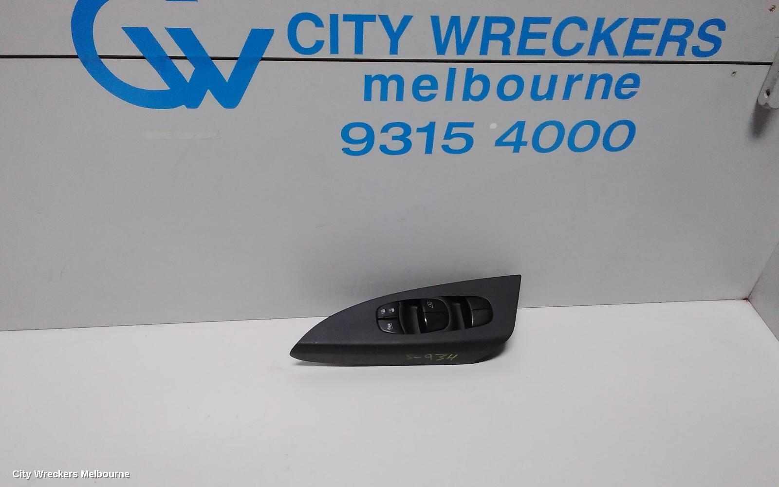 NISSAN PULSAR PWR DR WIND SWITCH, RH FRONT (MASTER SWITCH), SEDAN, B17, 12/2012 - 12/2017