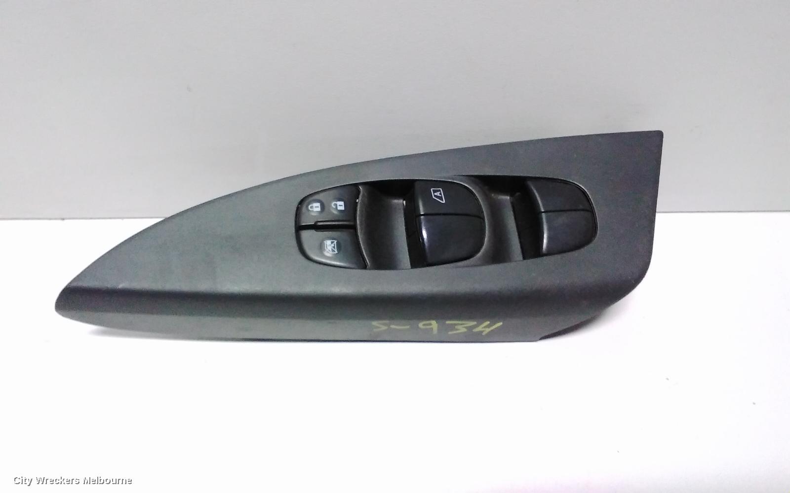 NISSAN PULSAR PWR DR WIND SWITCH, RH FRONT (MASTER SWITCH), SEDAN, B17, 12/2012 - 12/2017