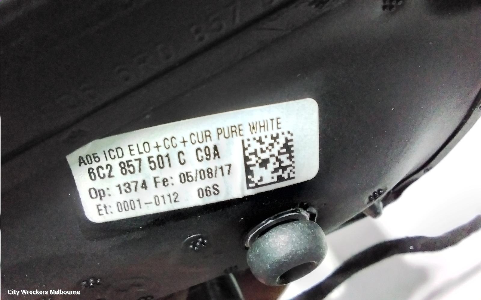 VOLKSWAGEN POLO LEFT DOOR MIRROR, 6R, HEATED TYPE, 05/2014 - 09/2017