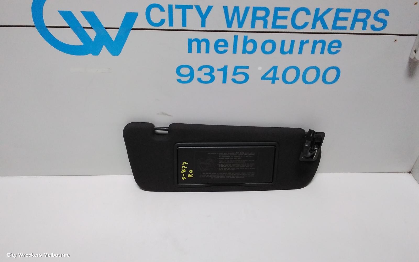 HOLDEN COMMODORE SUNVISOR, VE, RH SIDE, DARK GREY, 08/2006 - 04/2013