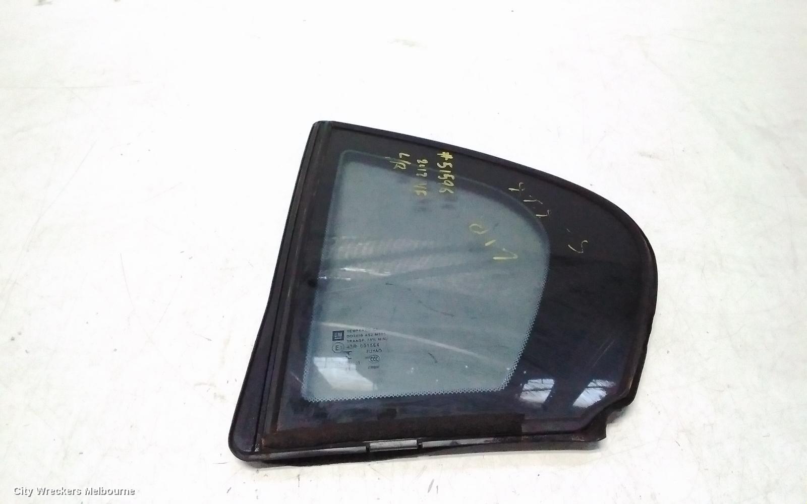 HOLDEN COMMODORE LEFT REAR 1/4 DOOR GLASS, VE-VF, SEDAN, 07/2006 - 12/2017