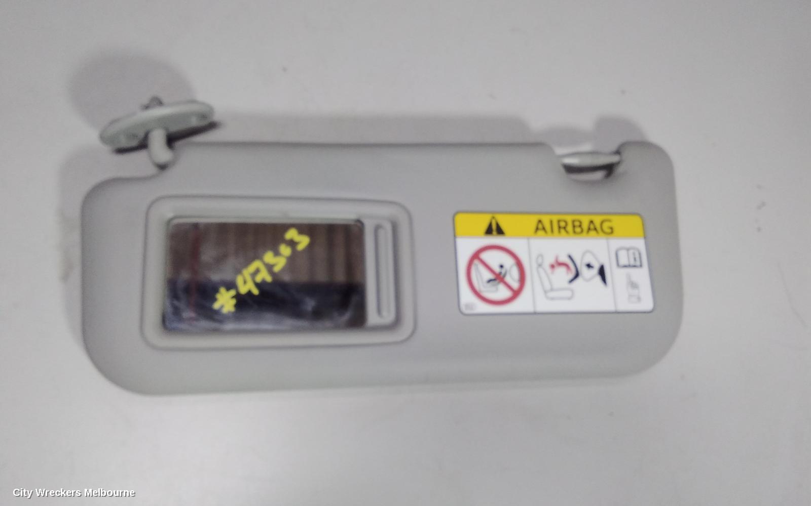 TOYOTA COROLLA SUNVISOR, ZRE182R, LH SIDE, 10/2012 - 06/2018