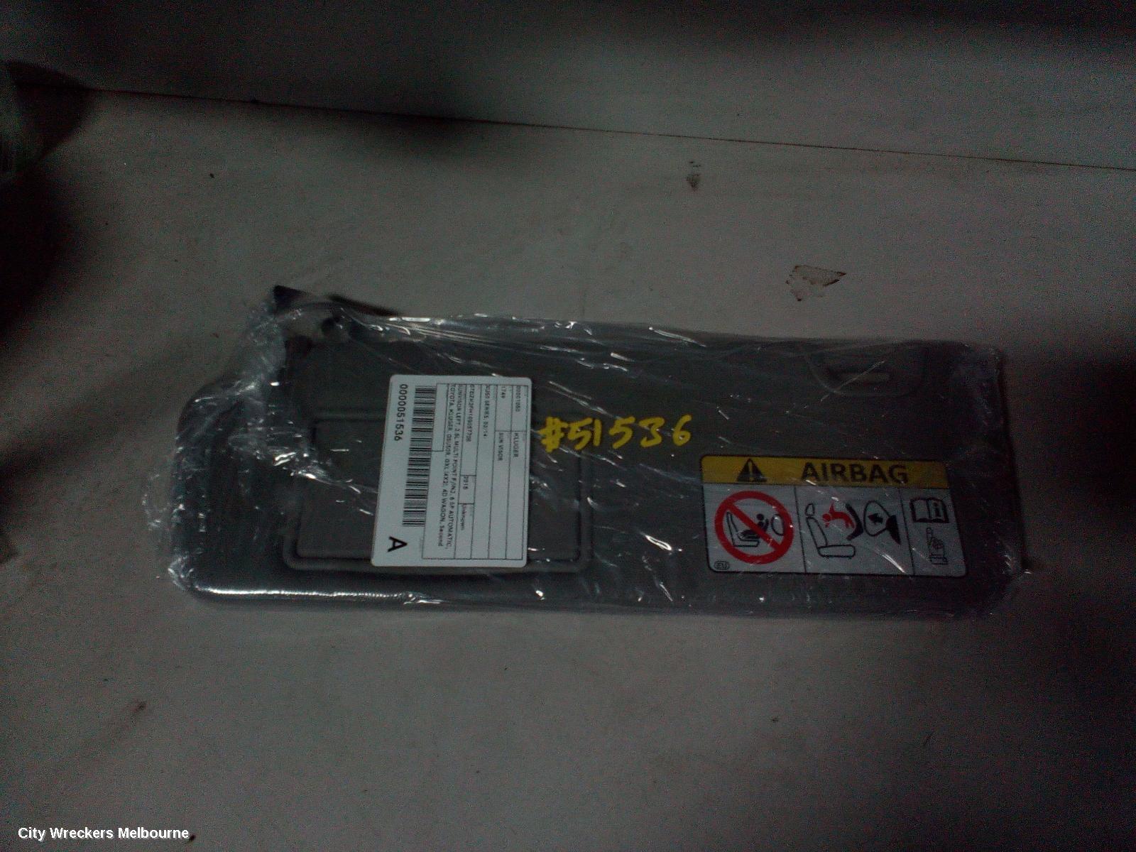 TOYOTA KLUGER SUNVISOR, GSU50/GSU55, LH SIDE, 03/2014 - 02/2021