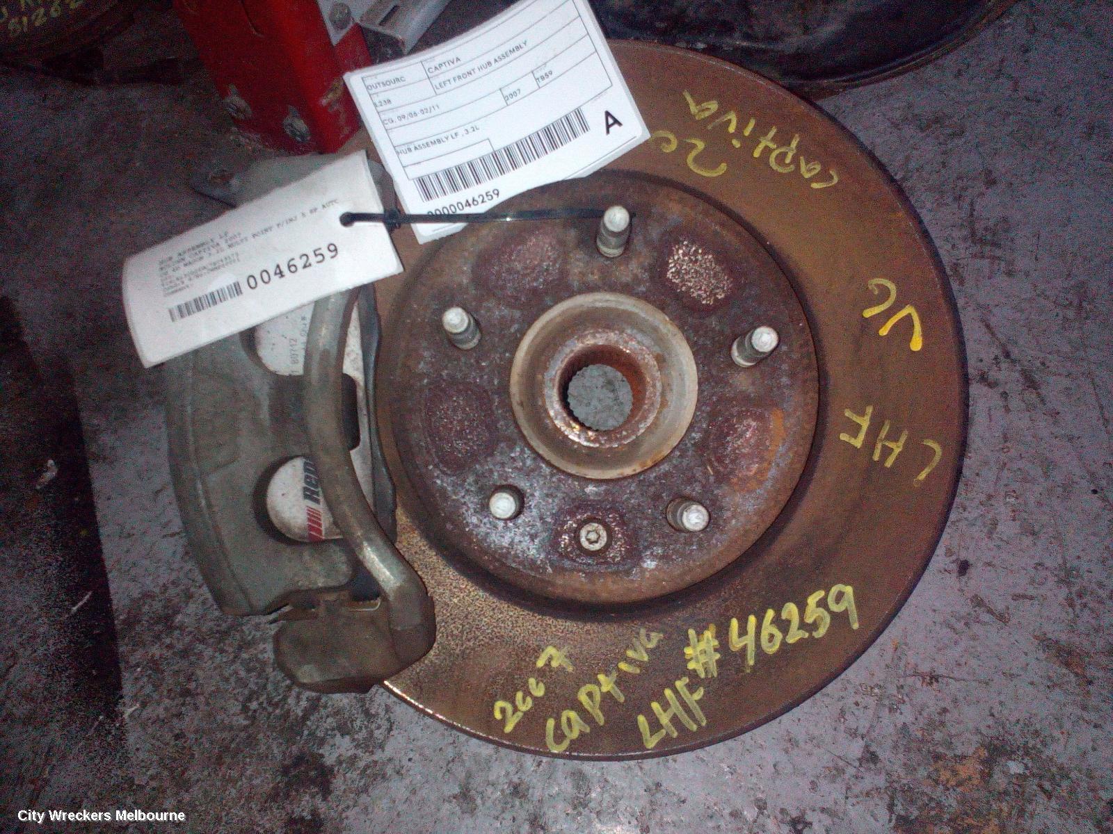 HOLDEN CAPTIVA LEFT FRONT HUB ASSEMBLY, CG, 09/2006 - 02/2011