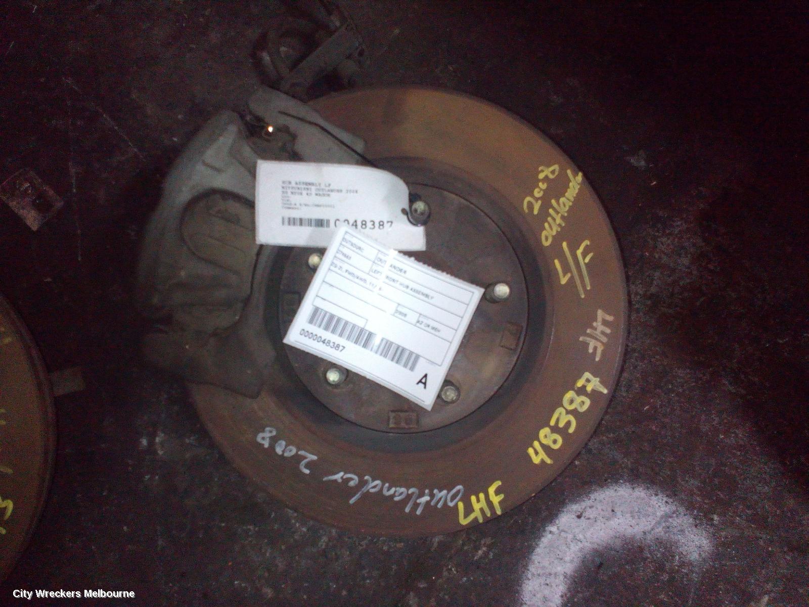 MITSUBISHI OUTLANDER LEFT FRONT HUB ASSEMBLY, ZG-ZL, FWD/AWD, 11/2006 ONWARDS