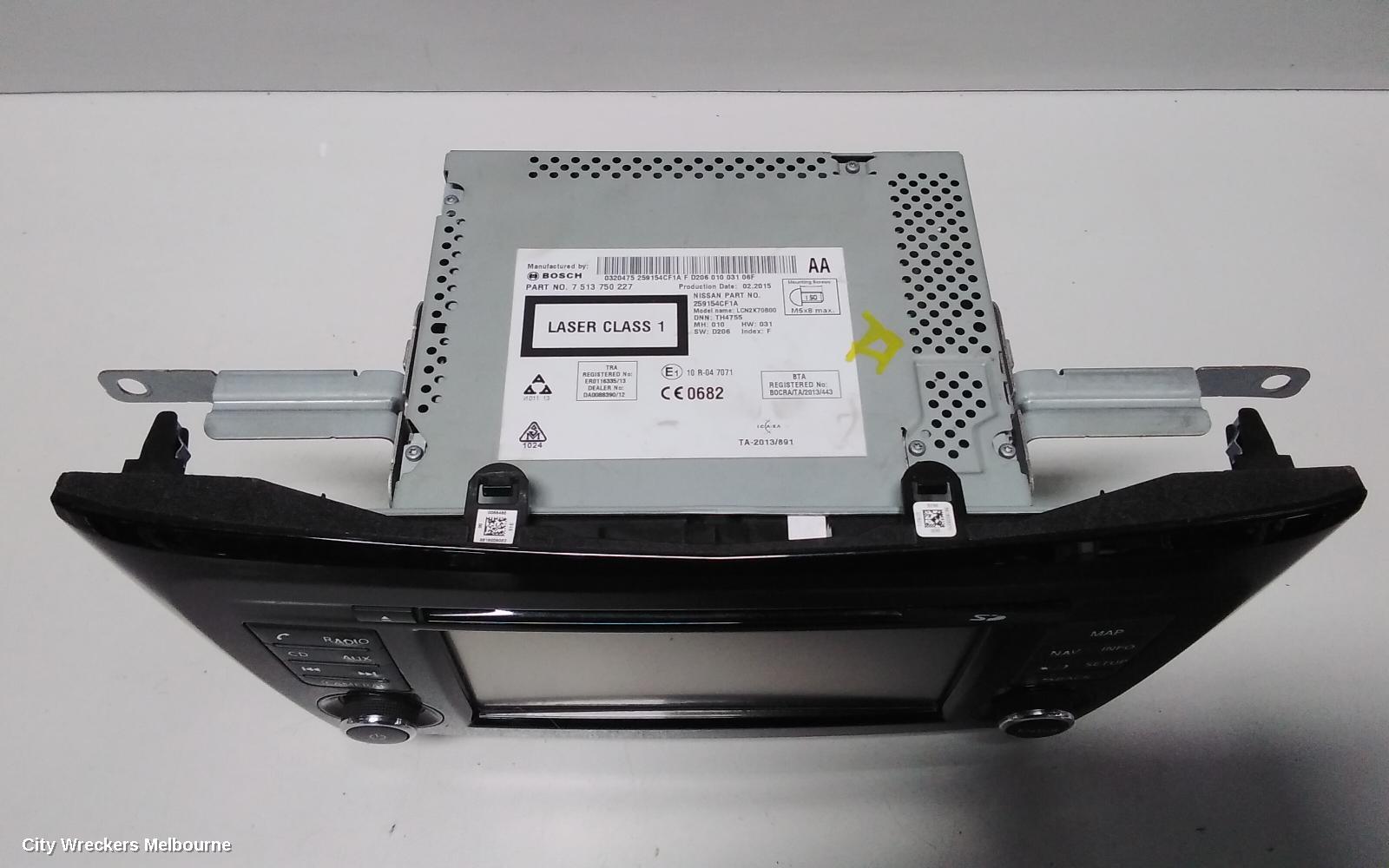 NISSAN QASHQAI RADIO/CD/DVD/SAT/TV, DISPLAY & HEAD UNIT, SAT NAV TYPE, J11, 06/2014 ONWARDS