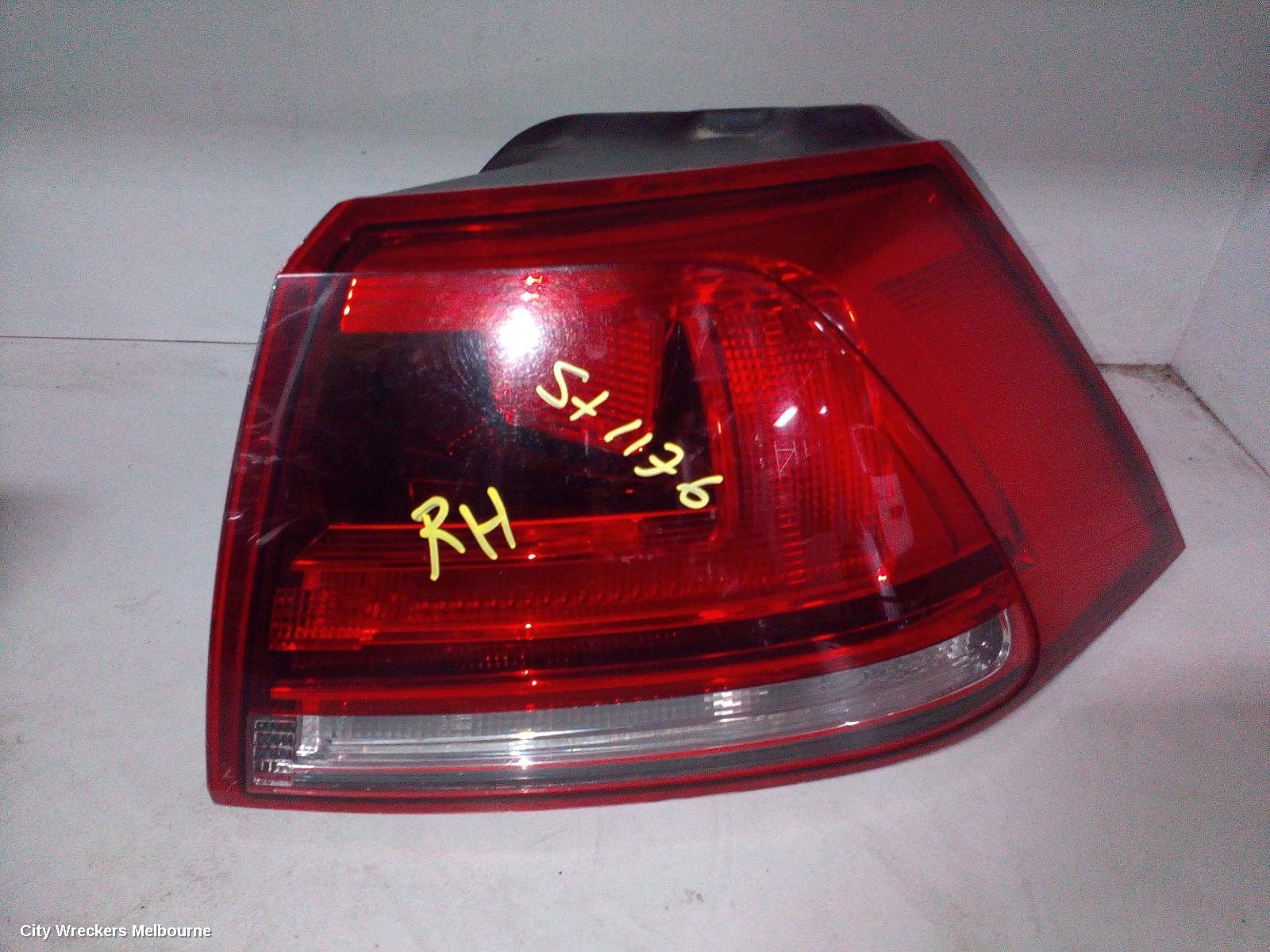 VOLKSWAGEN GOLF RIGHT TAILLIGHT, GEN 7, HATCH, 03/2013 - 03/2017