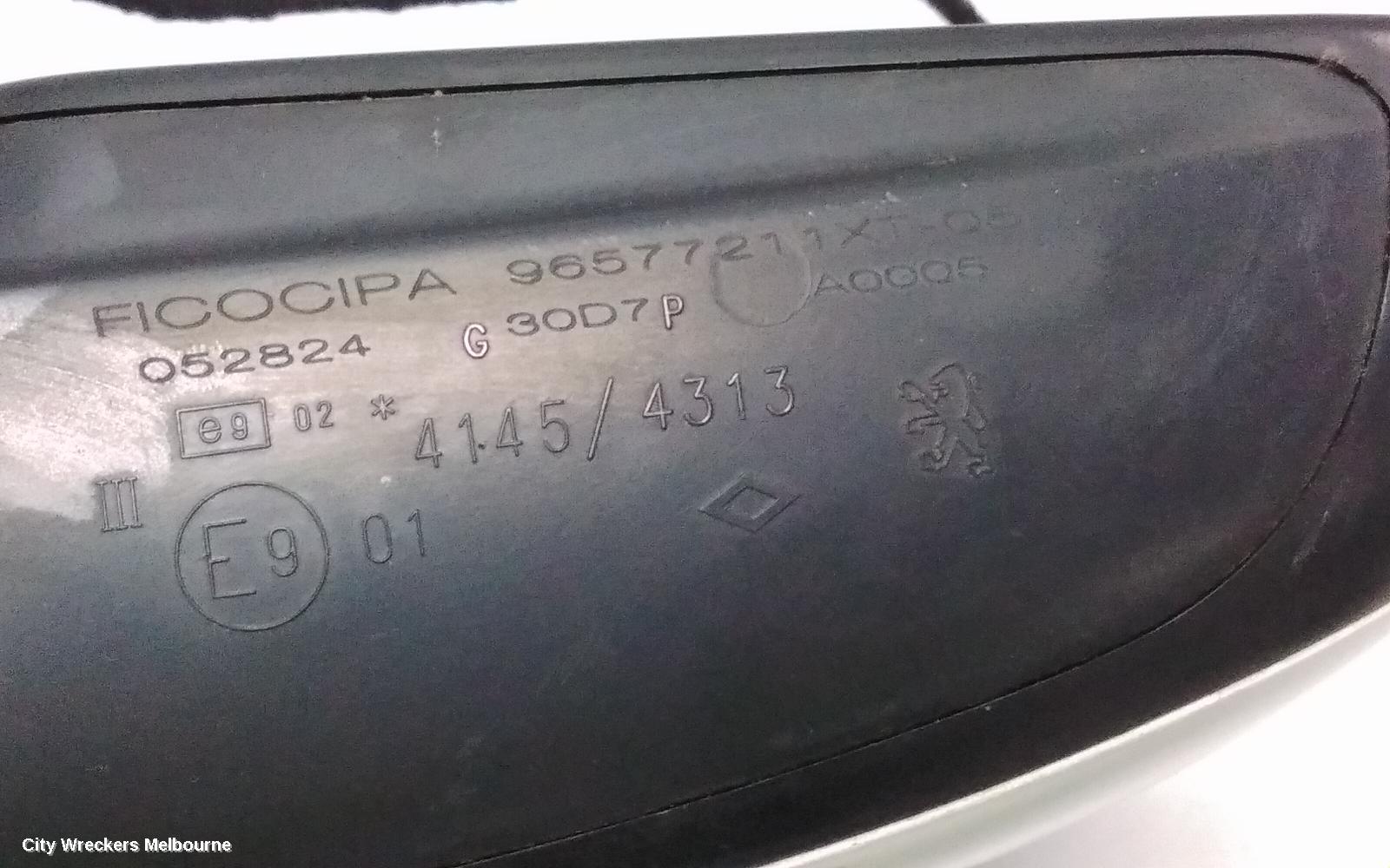 PEUGEOT 307 RIGHT DOOR MIRROR, T5-T6, POWER, NON FOLDING (1 PLUG TYPE), 12/2001 - 12/2009